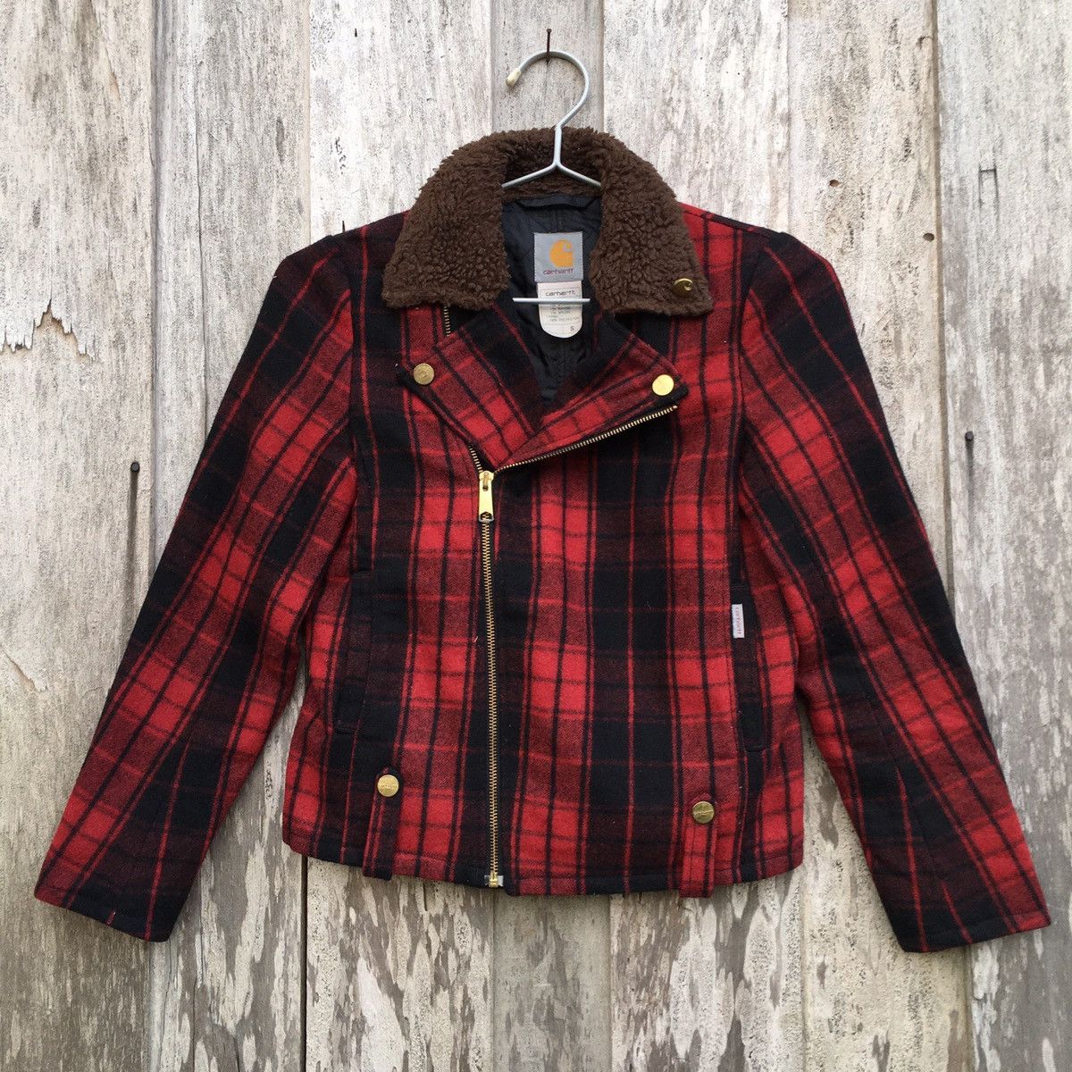 Carhartt × Vintage Vintage Carhartt Double Collar Plaid Jacket Size S / US 4 / IT 40 - 1 Thumbnail