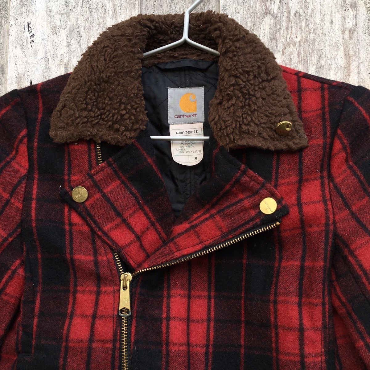 Carhartt × Vintage Vintage Carhartt Double Collar Plaid Jacket Size S / US 4 / IT 40 - 2 Thumbnail