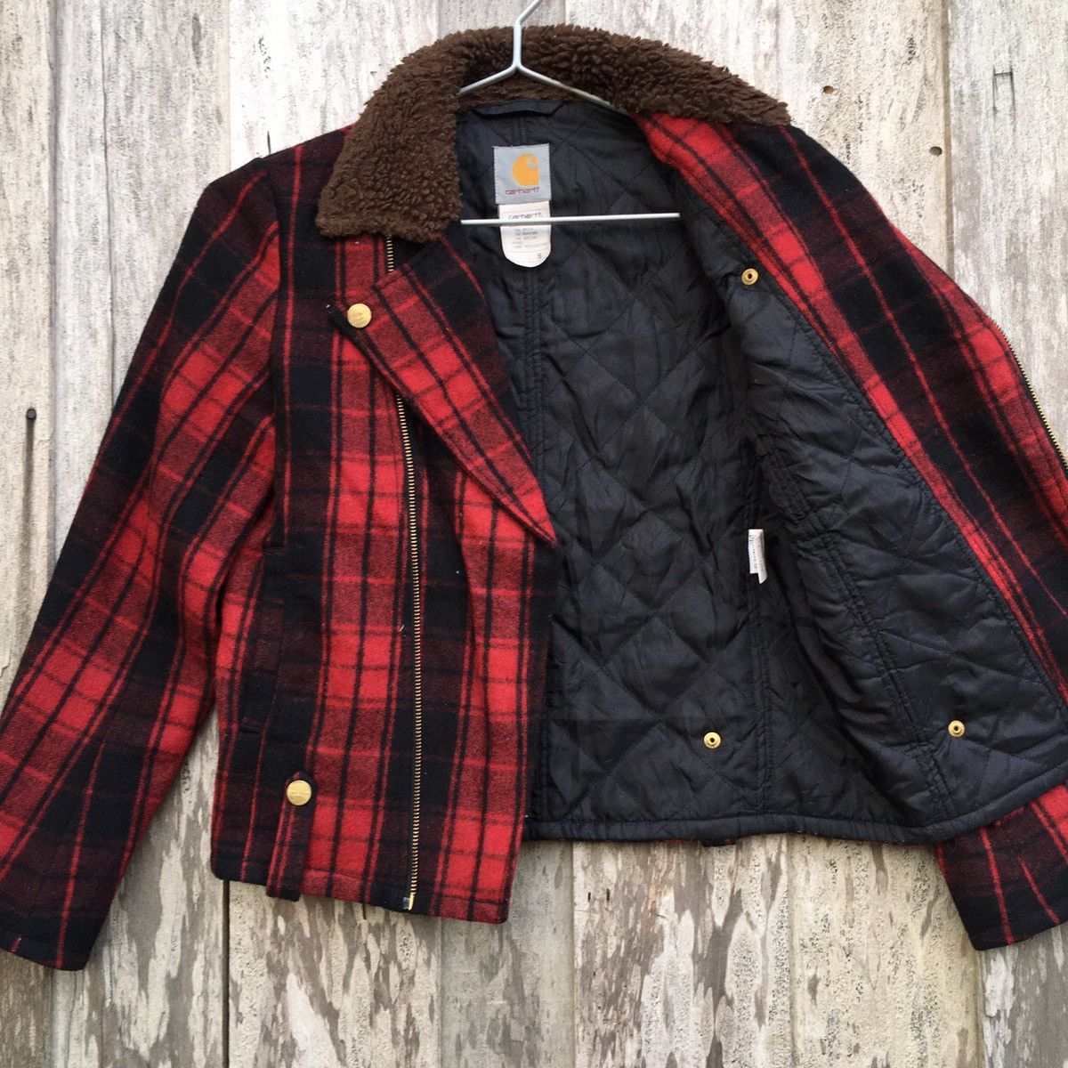 Carhartt × Vintage Vintage Carhartt Double Collar Plaid Jacket Size S / US 4 / IT 40 - 5 Thumbnail