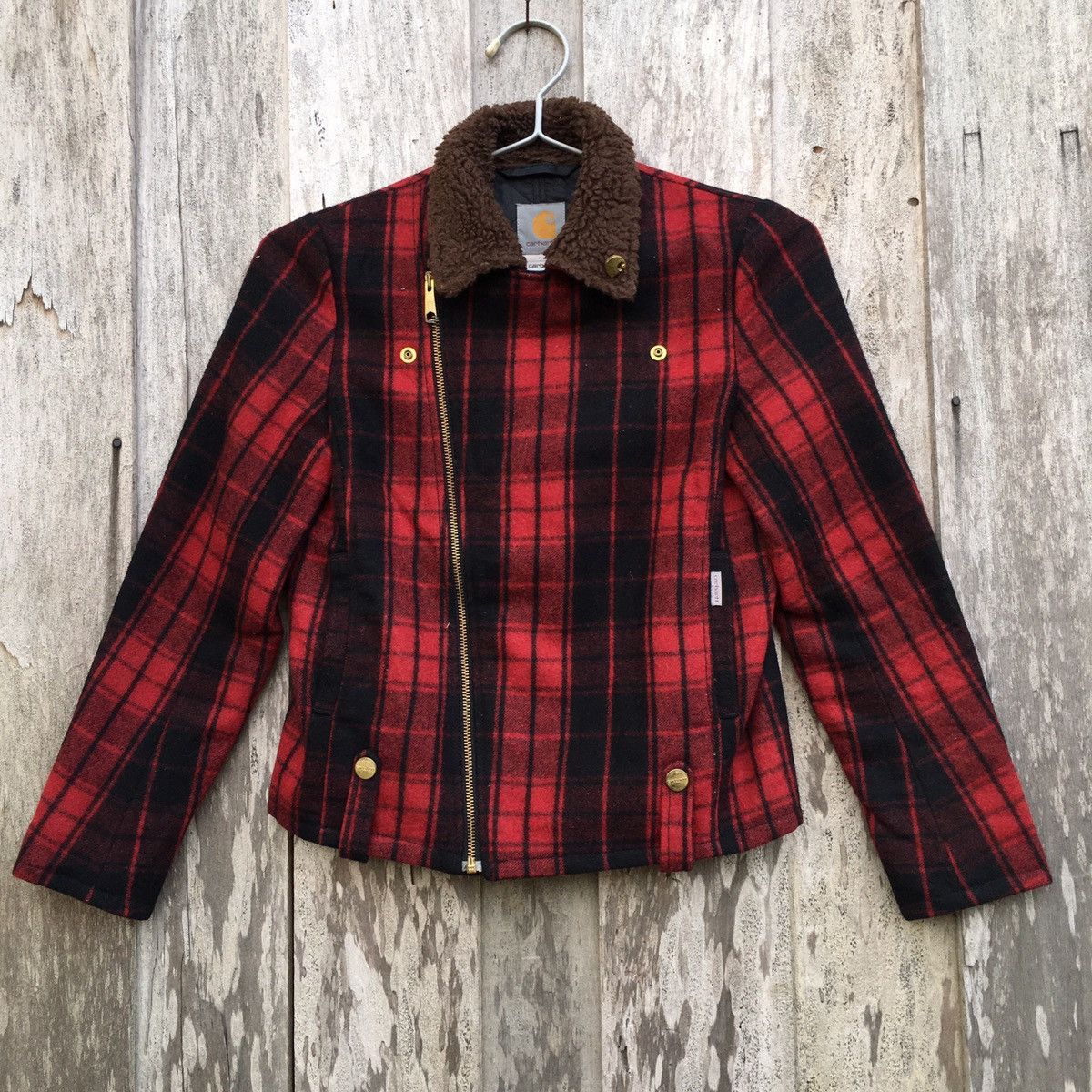 Carhartt × Vintage Vintage Carhartt Double Collar Plaid Jacket Size S / US 4 / IT 40 - 9 Thumbnail