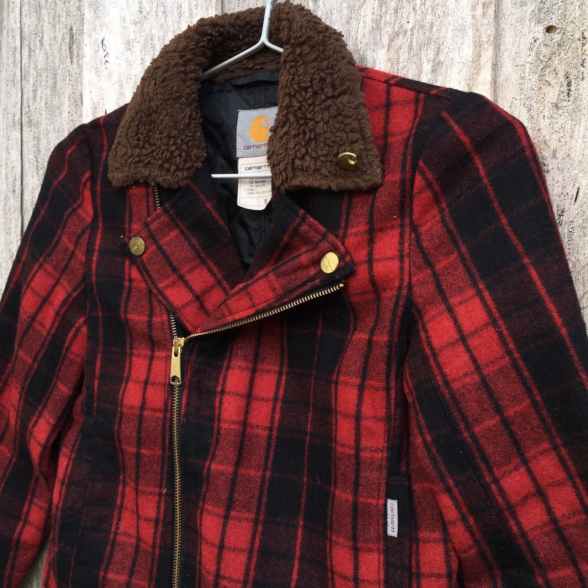 Carhartt × Vintage Vintage Carhartt Double Collar Plaid Jacket Size S / US 4 / IT 40 - 3 Thumbnail