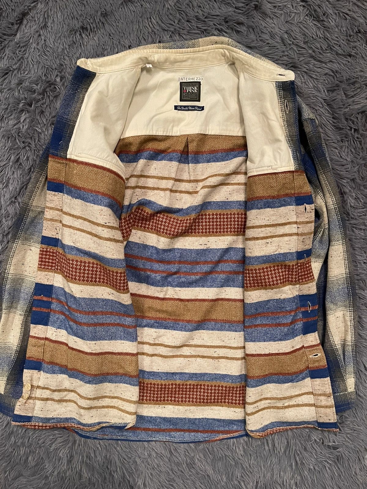 Flannel × Japanese Brand × Vintage Think Pink 80s vintage actec print flannel shirt Size US L / EU 52-54 / 3 - 2 Thumbnail