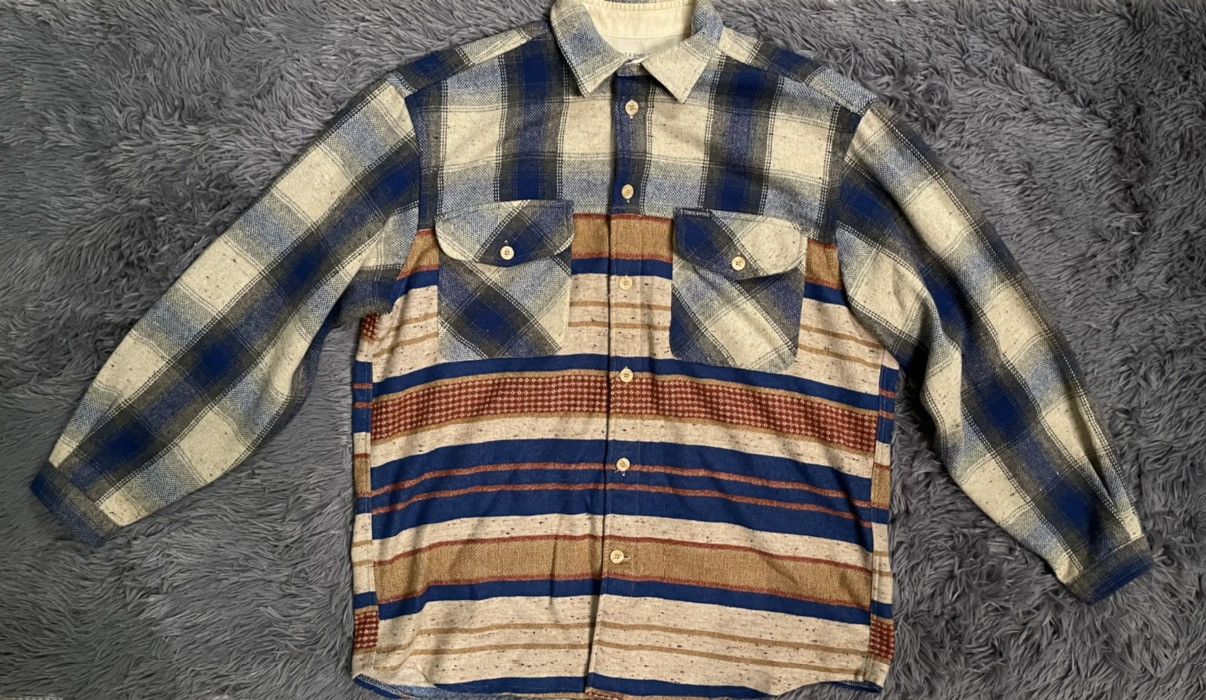 Flannel × Japanese Brand × Vintage Think Pink 80s vintage actec print flannel shirt Size US L / EU 52-54 / 3 - 3 Thumbnail