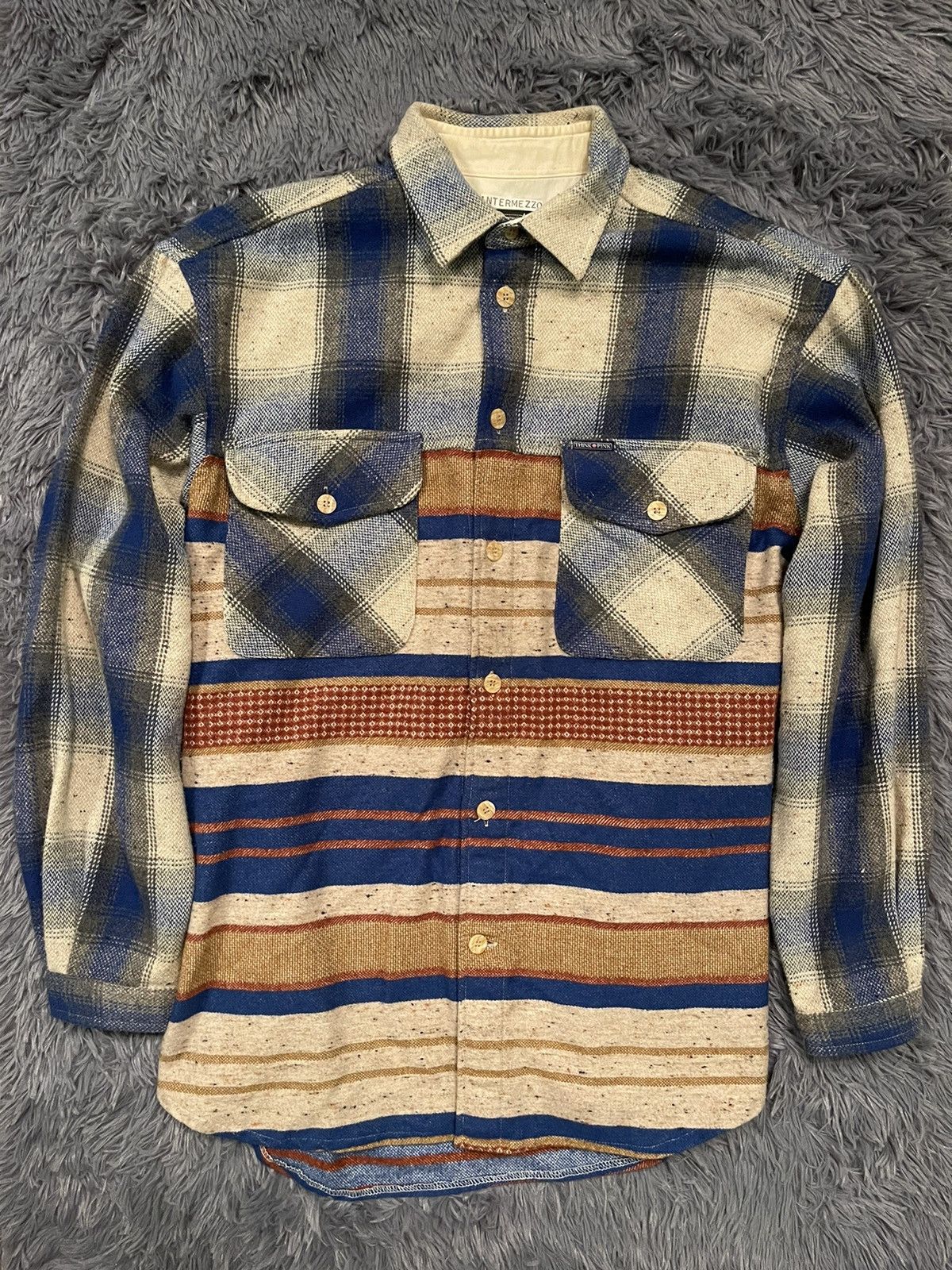 Flannel × Japanese Brand × Vintage Think Pink 80s vintage actec print flannel shirt Size US L / EU 52-54 / 3 - 1 Thumbnail