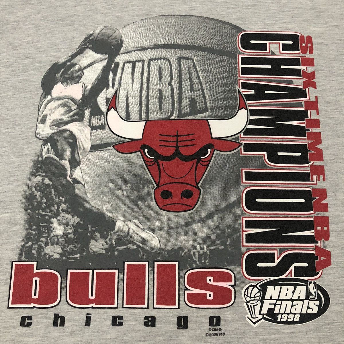 NBA Rare‼️🔥Vintage Chicago Bulls NBA Finals Champions T-Shirt Size US M / EU 48-50 / 2 - 6 Thumbnail