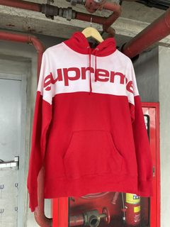 Supreme Blocked Hoodie Red | Grailed