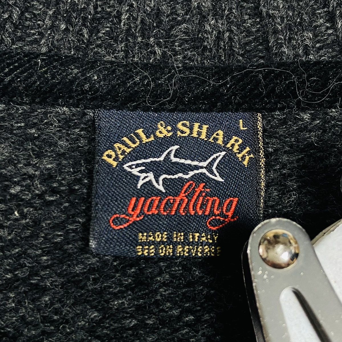 Paul & Shark 90s PAUL SHARK VELOUR INSERT EXTRA MERINO WOOL KNIT - № 1097 Size US L / EU 52-54 / 3 - 8 Thumbnail