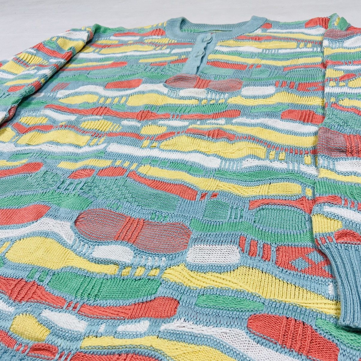 Vintage 1990s 3D COOGI STYLE RARE KNITTED SWEATER - № 1105 Size US L / EU 52-54 / 3 - 4 Thumbnail