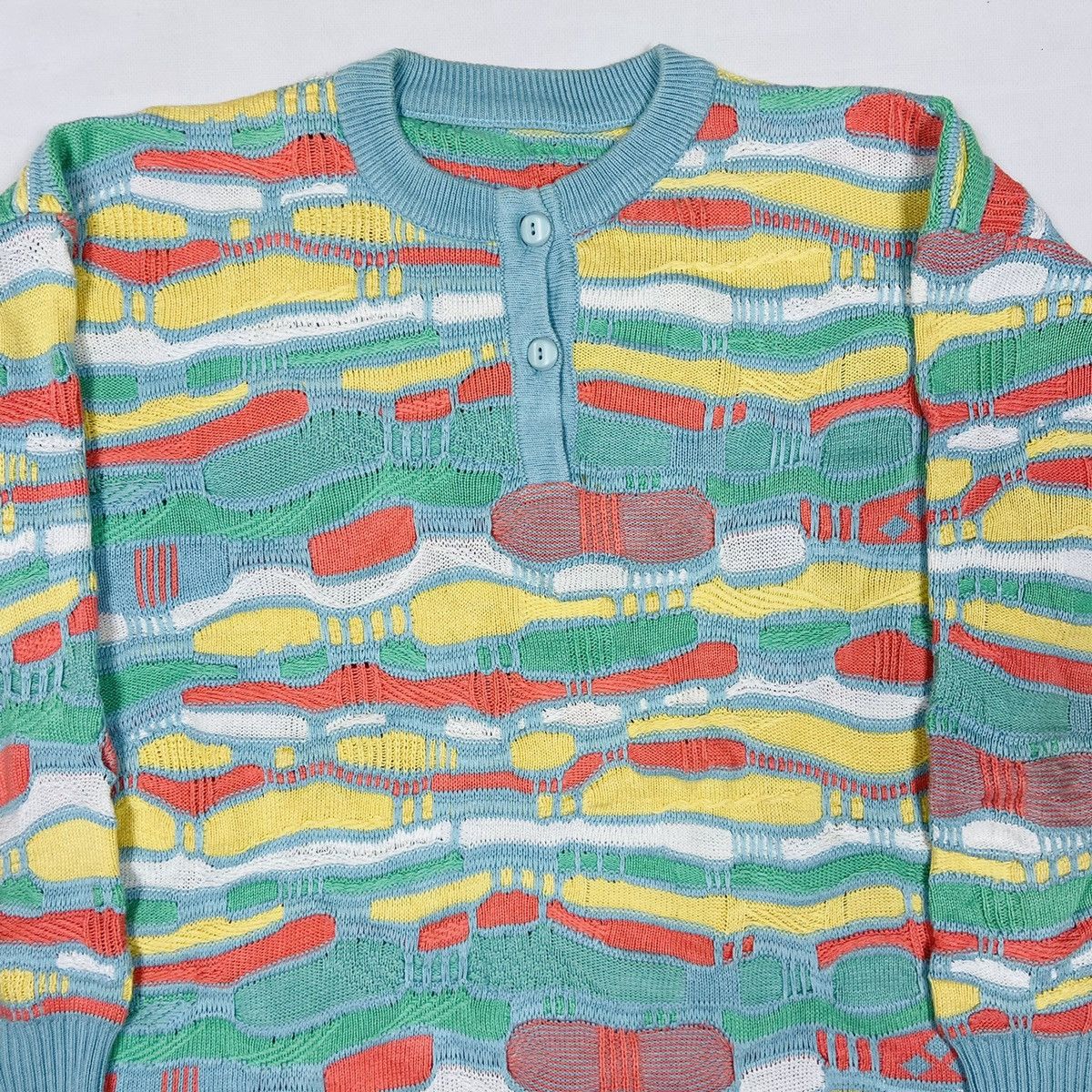 Vintage 1990s 3D COOGI STYLE RARE KNITTED SWEATER - № 1105 Size US L / EU 52-54 / 3 - 3 Thumbnail