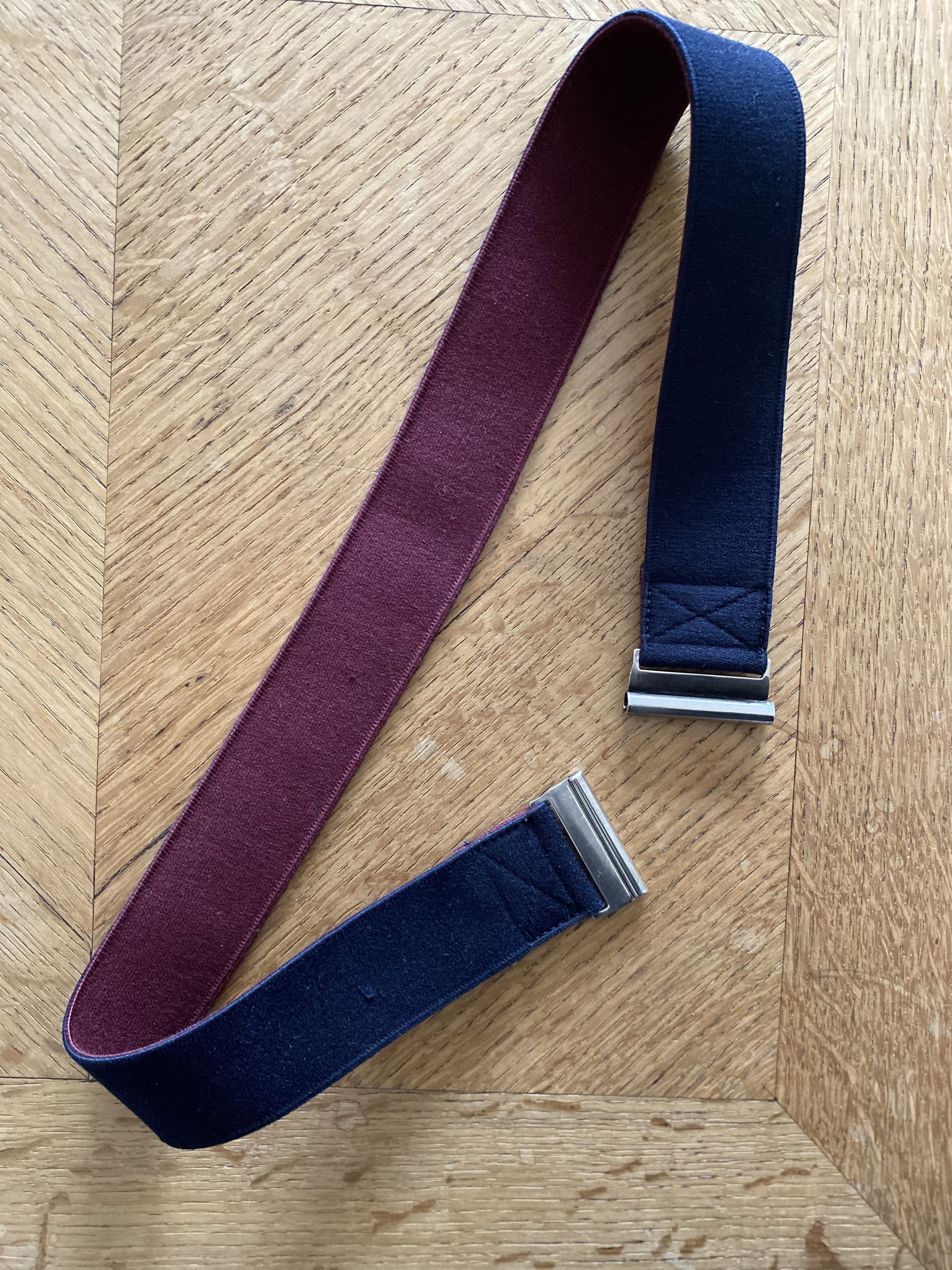 Dries Van Noten Navy Blue stretch Belt Size 34 - 2 Thumbnail