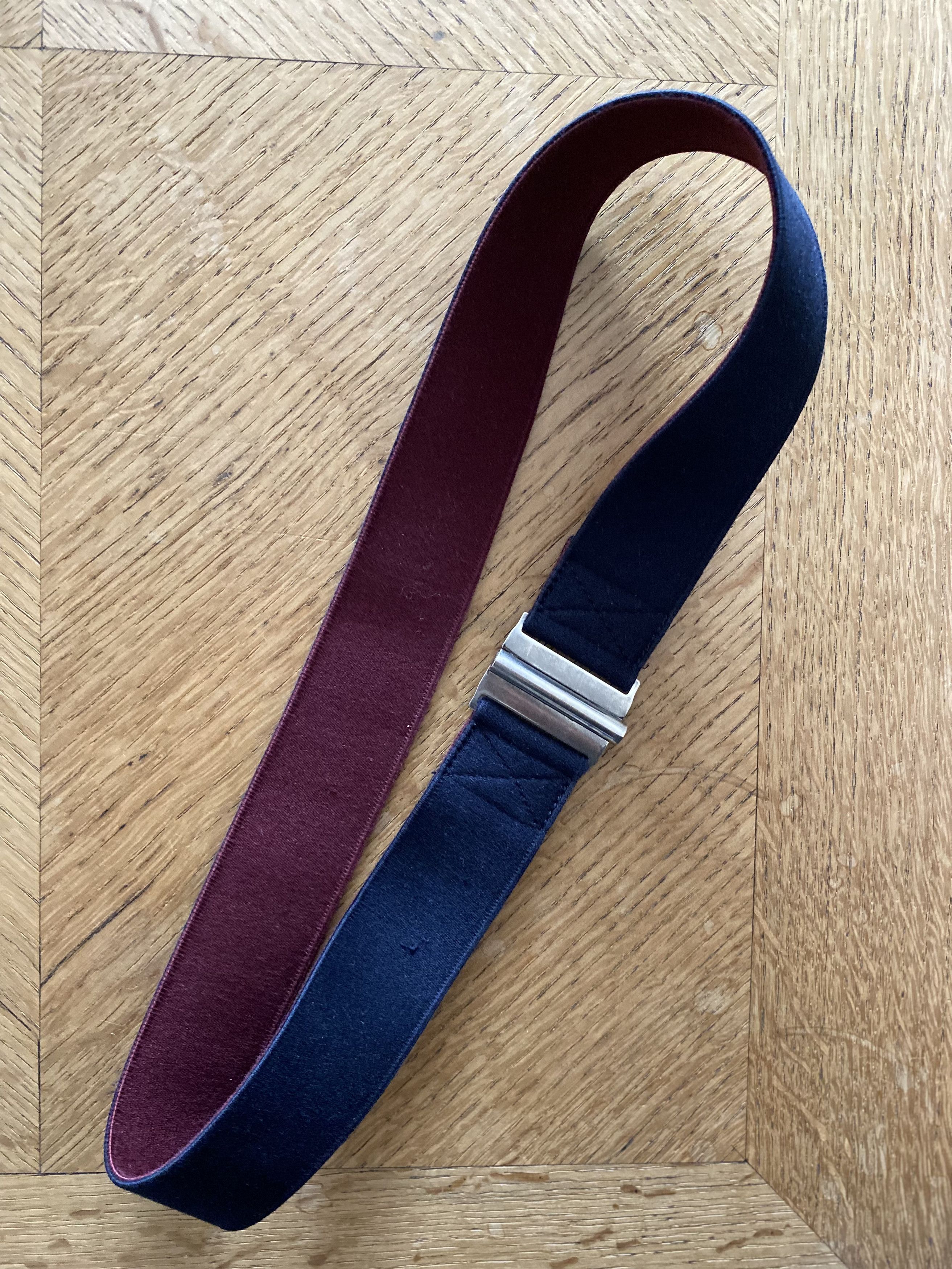 Dries Van Noten Navy Blue stretch Belt Size 34 - 1 Thumbnail