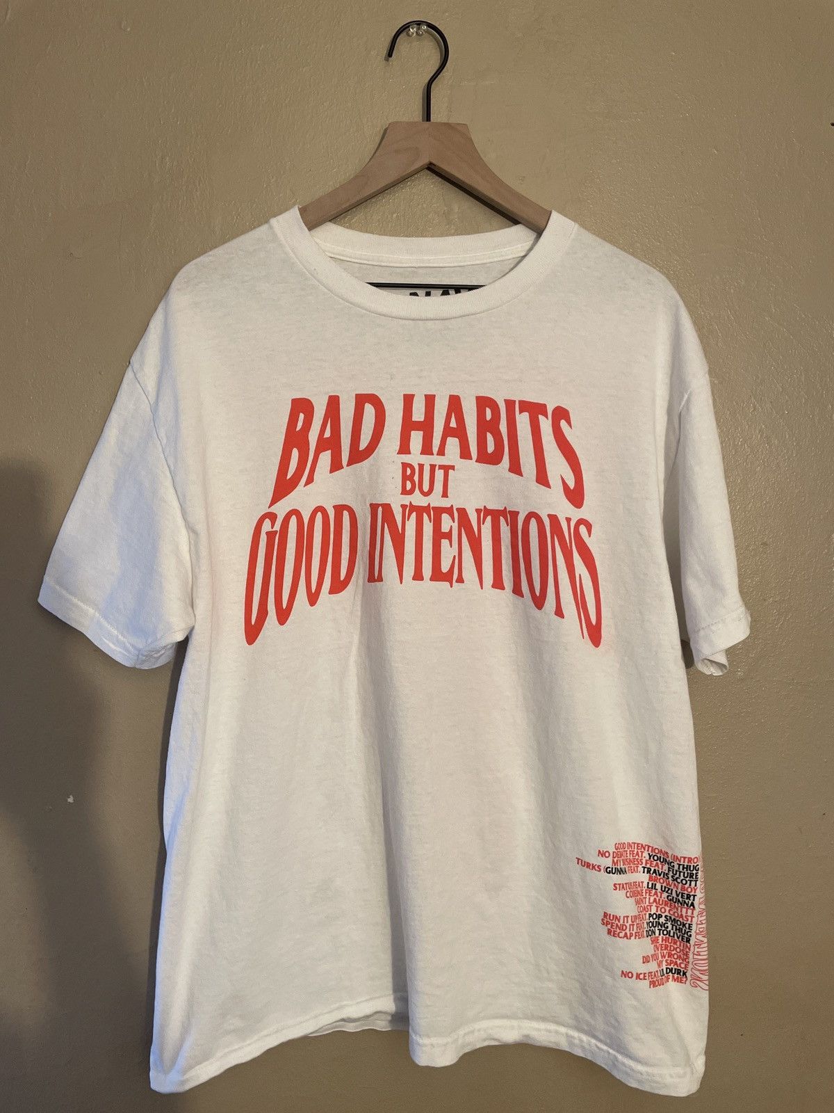 Vlone Nav Vlone Good Intentions T Shirt Grailed