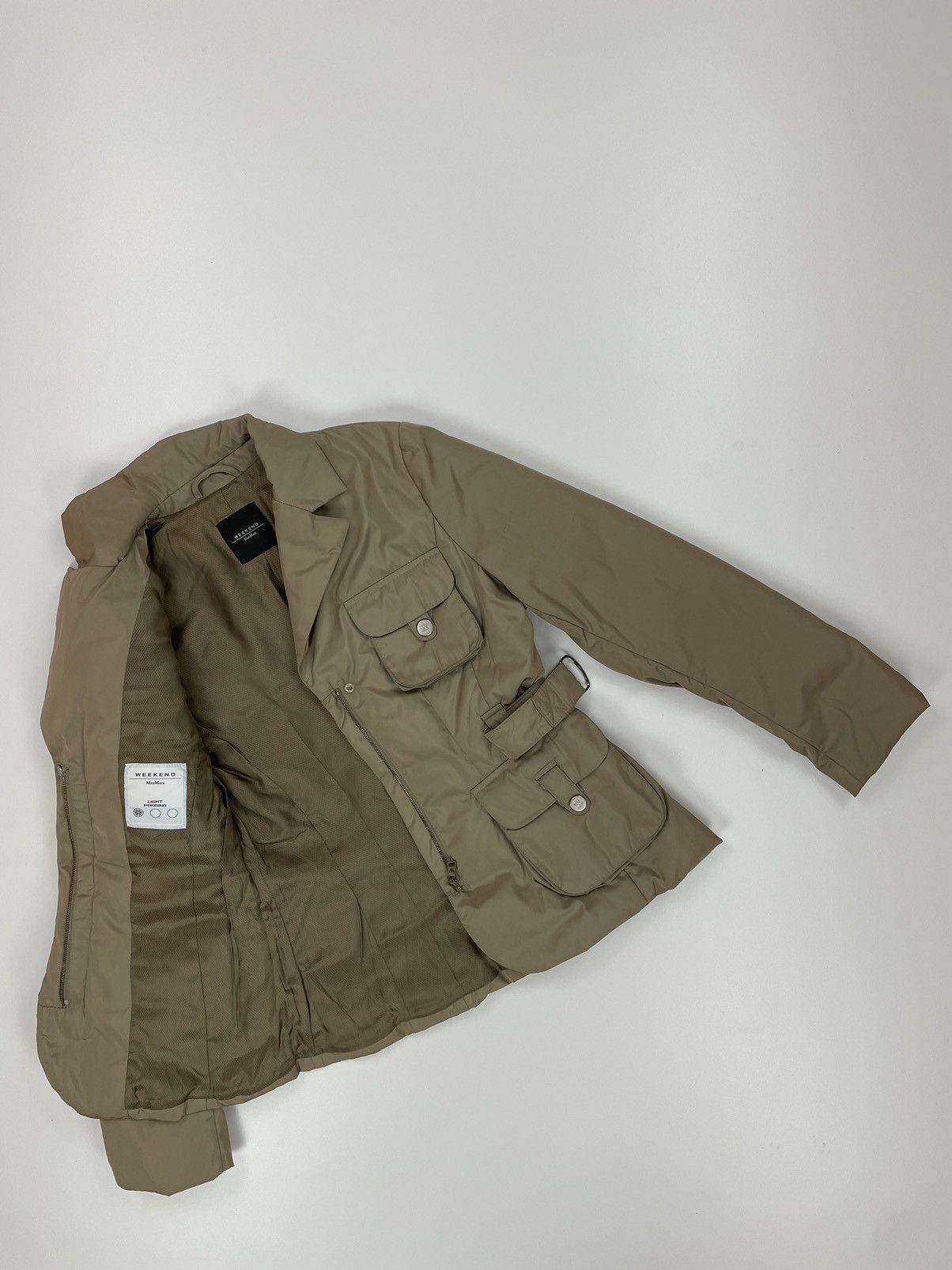 Max Mara Weekend MaxMara Belted Womens Down Beige jacket size 40 Size S / US 4 / IT 40 - 10 Thumbnail