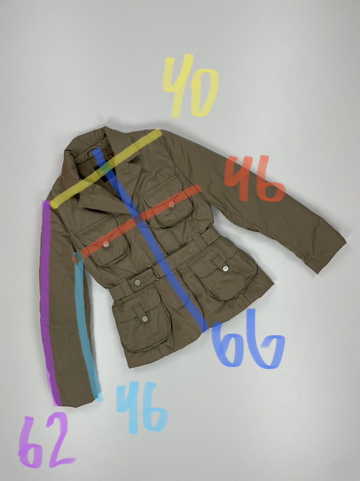 Max Mara Weekend MaxMara Belted Womens Down Beige jacket size 40 Size S / US 4 / IT 40 - 18 Thumbnail