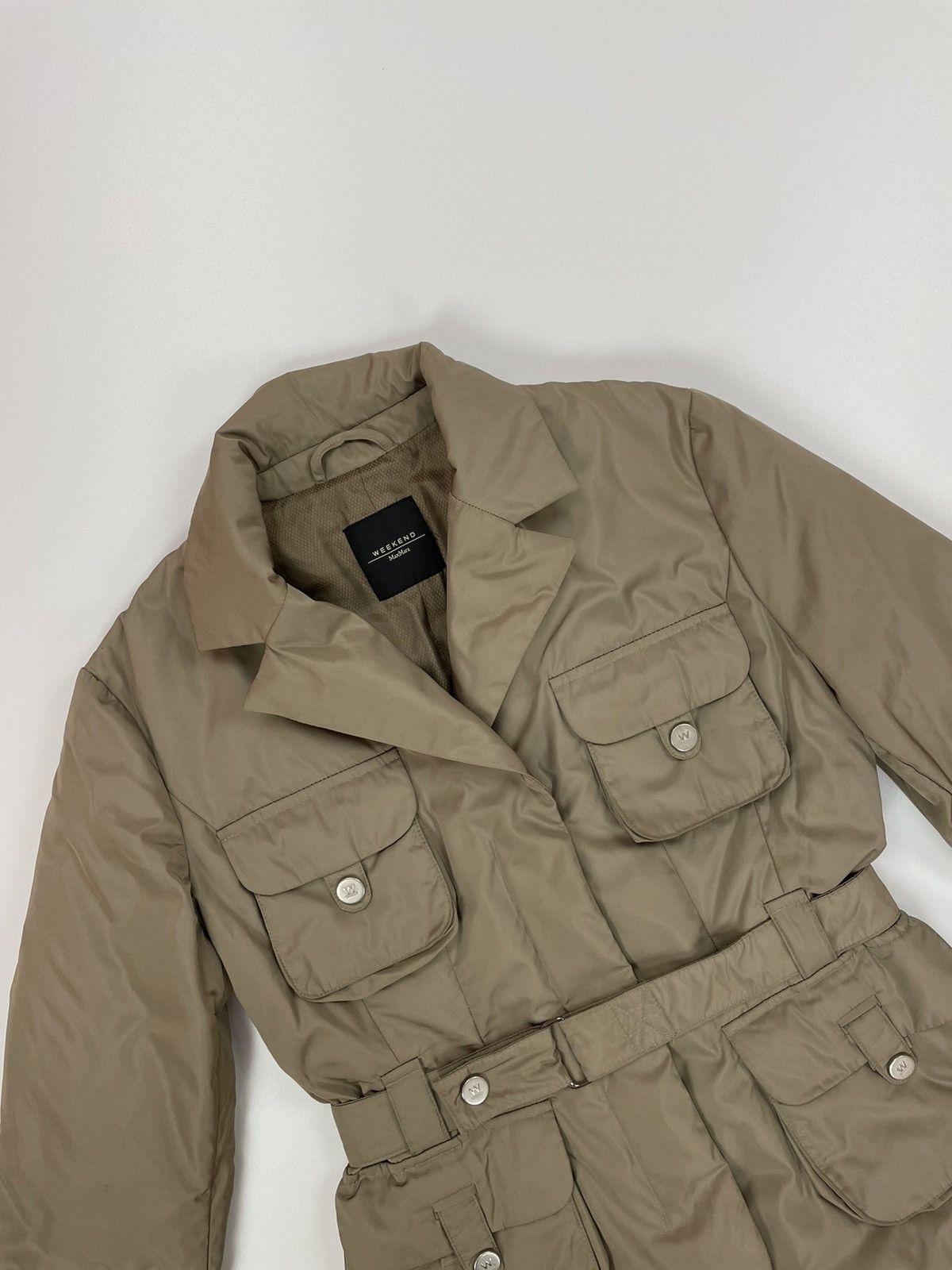Max Mara Weekend MaxMara Belted Womens Down Beige jacket size 40 Size S / US 4 / IT 40 - 8 Thumbnail