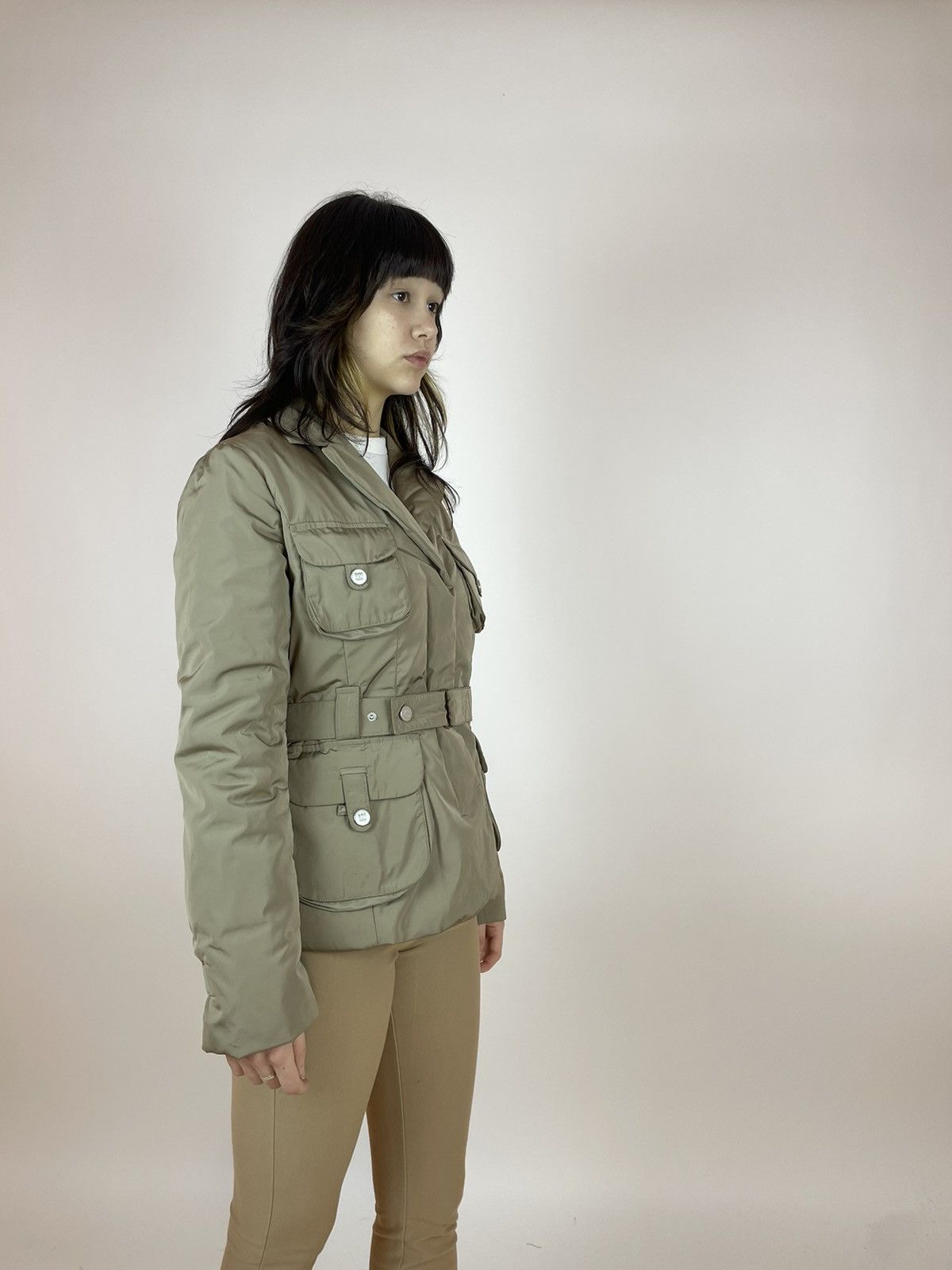 Max Mara Weekend MaxMara Belted Womens Down Beige jacket size 40 Size S / US 4 / IT 40 - 4 Thumbnail