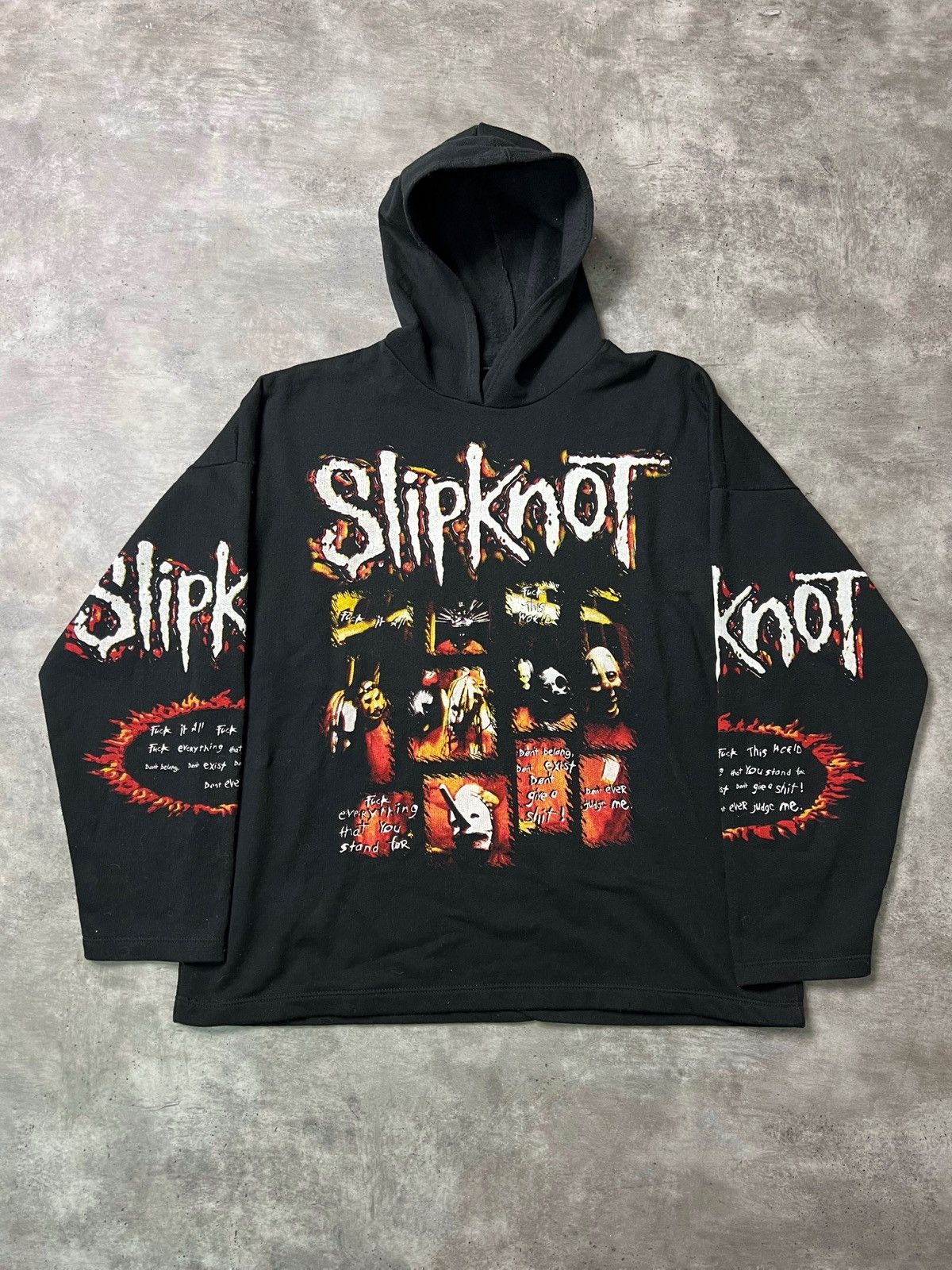 image of 99’ Slipknot Self Titled Hoodie in Black, Men's (Size Large)