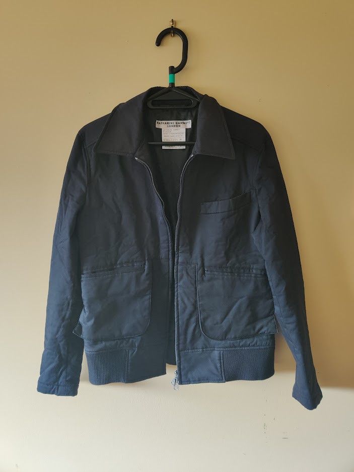 ジャケット・アウター KATHARINE HAMNETT LONDON fade middlecoat 1980s Katharine Hamnett Light Beige Bomber with Back Logo