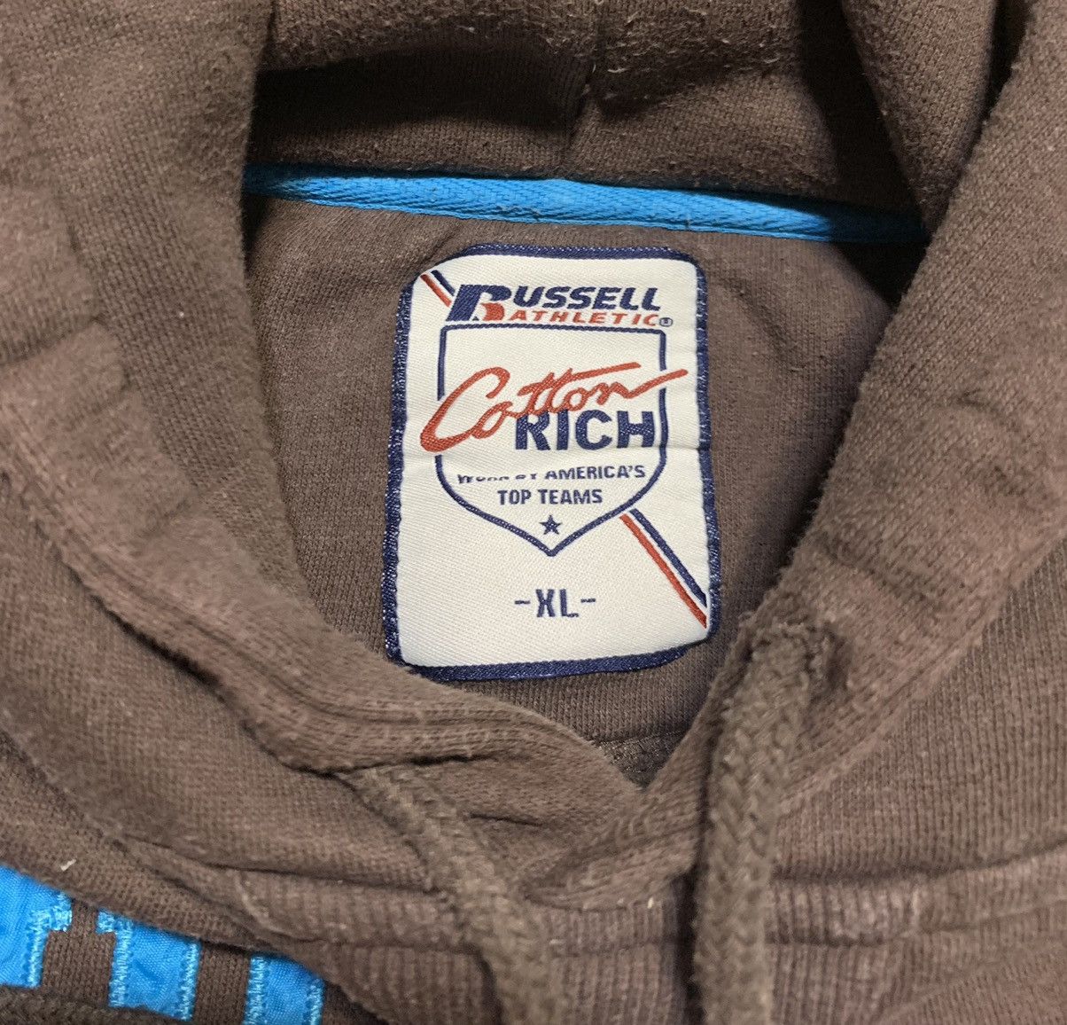 Russell Athletic Vintage Y2K Russell Athletic Embroidered Logo Hoodie Brown Size US XL / EU 56 / 4 - 11 Thumbnail