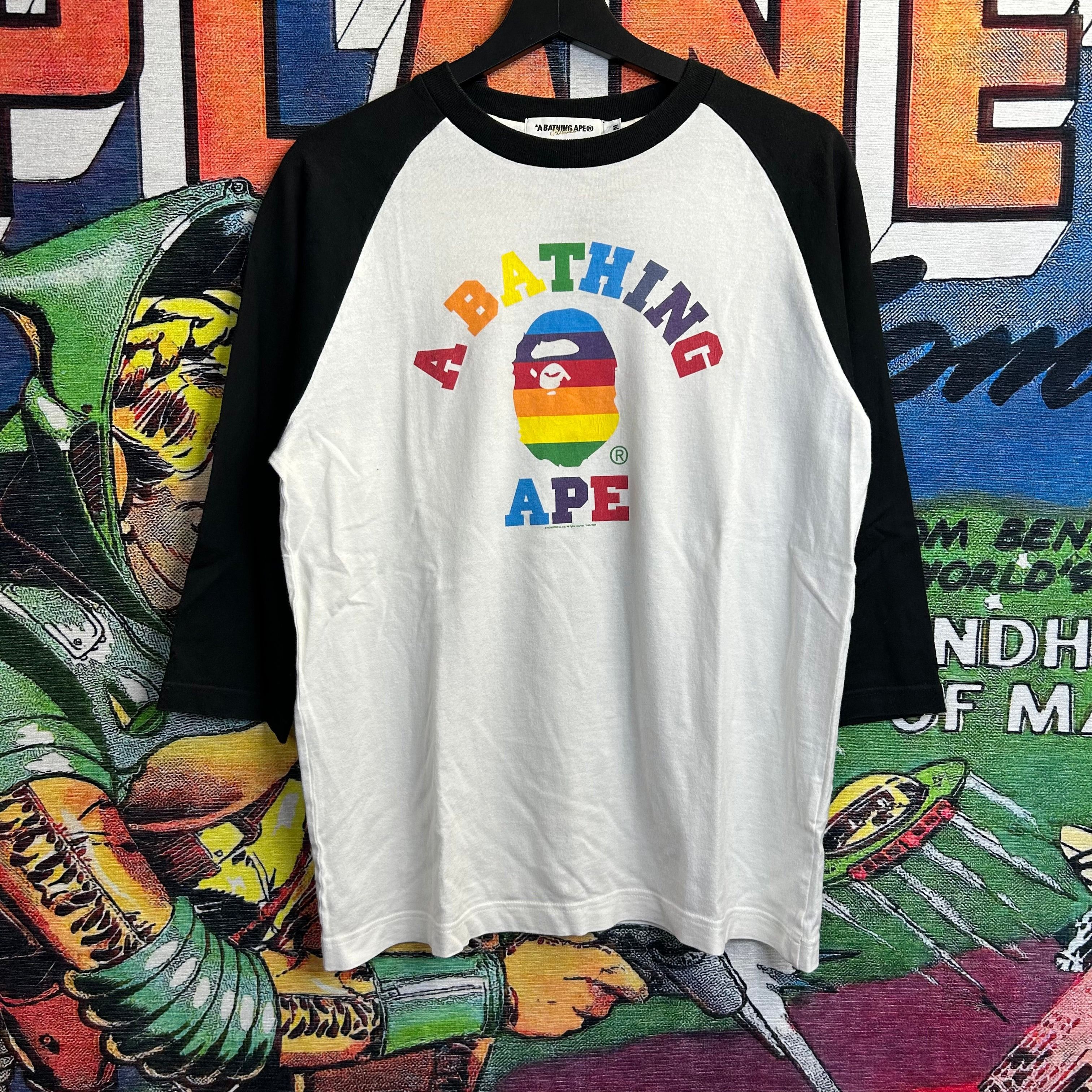 College Tee Bape Multicolor Shirt Y2K 08' Bape Rainbow College Tee