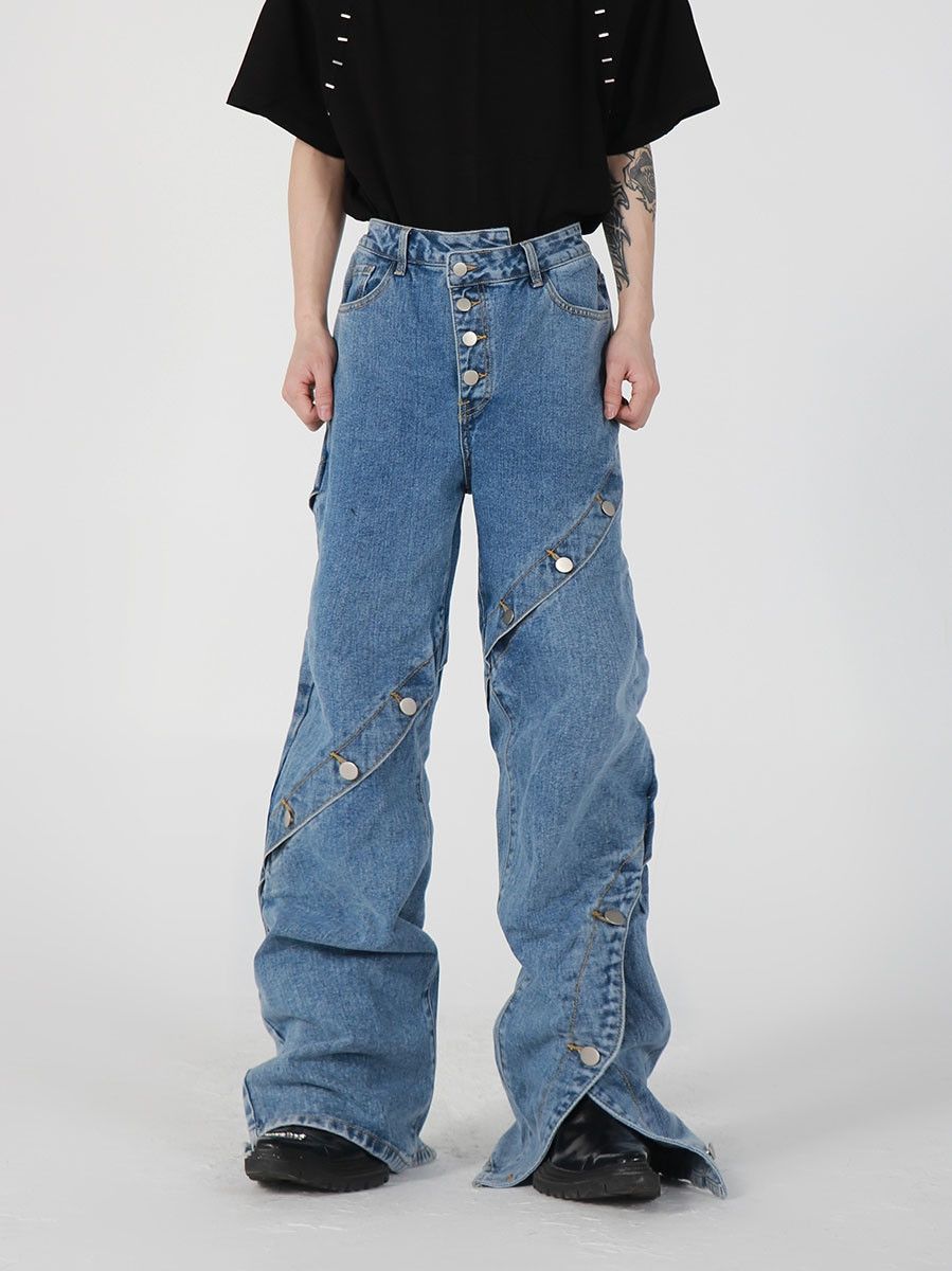 Custom × Japanese Brand × Rare Custom Multiple Button Jeans | Grailed