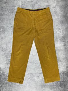Vintage BURBERRY Sport Line Corduroy Cropped Pants Mustard