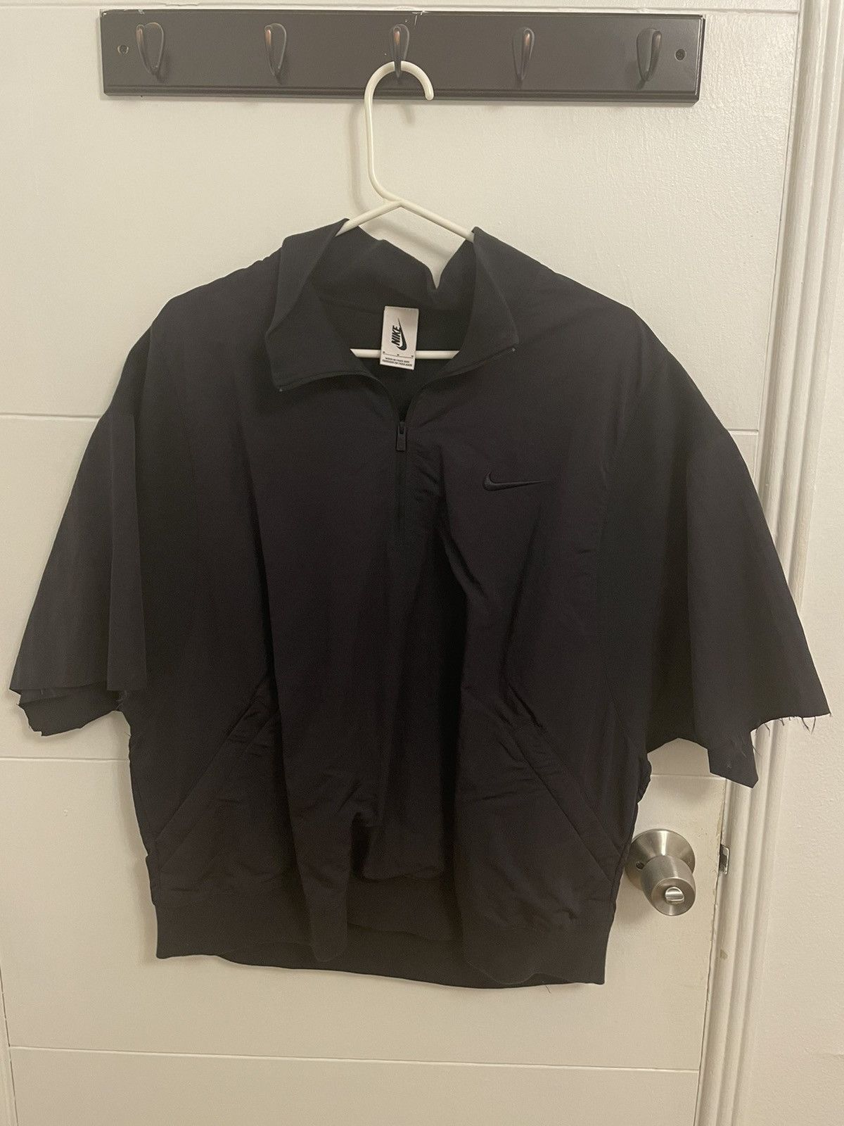 image of Fear Of God x Nike 1/2 Zip Short Sleeve Jacket in Black, Men's (Size Medium)