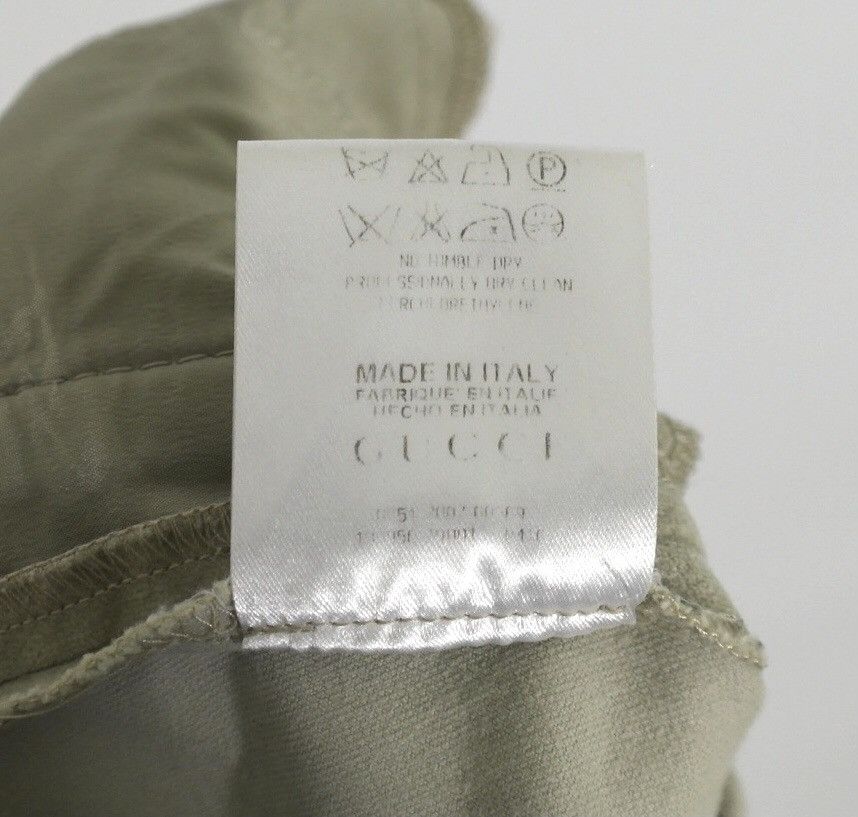 Gucci Vintage Gucci Women's Beige Cotton Blend Trouser Pants Sz 44 Size 30" / US 8 / IT 44 - 8 Thumbnail