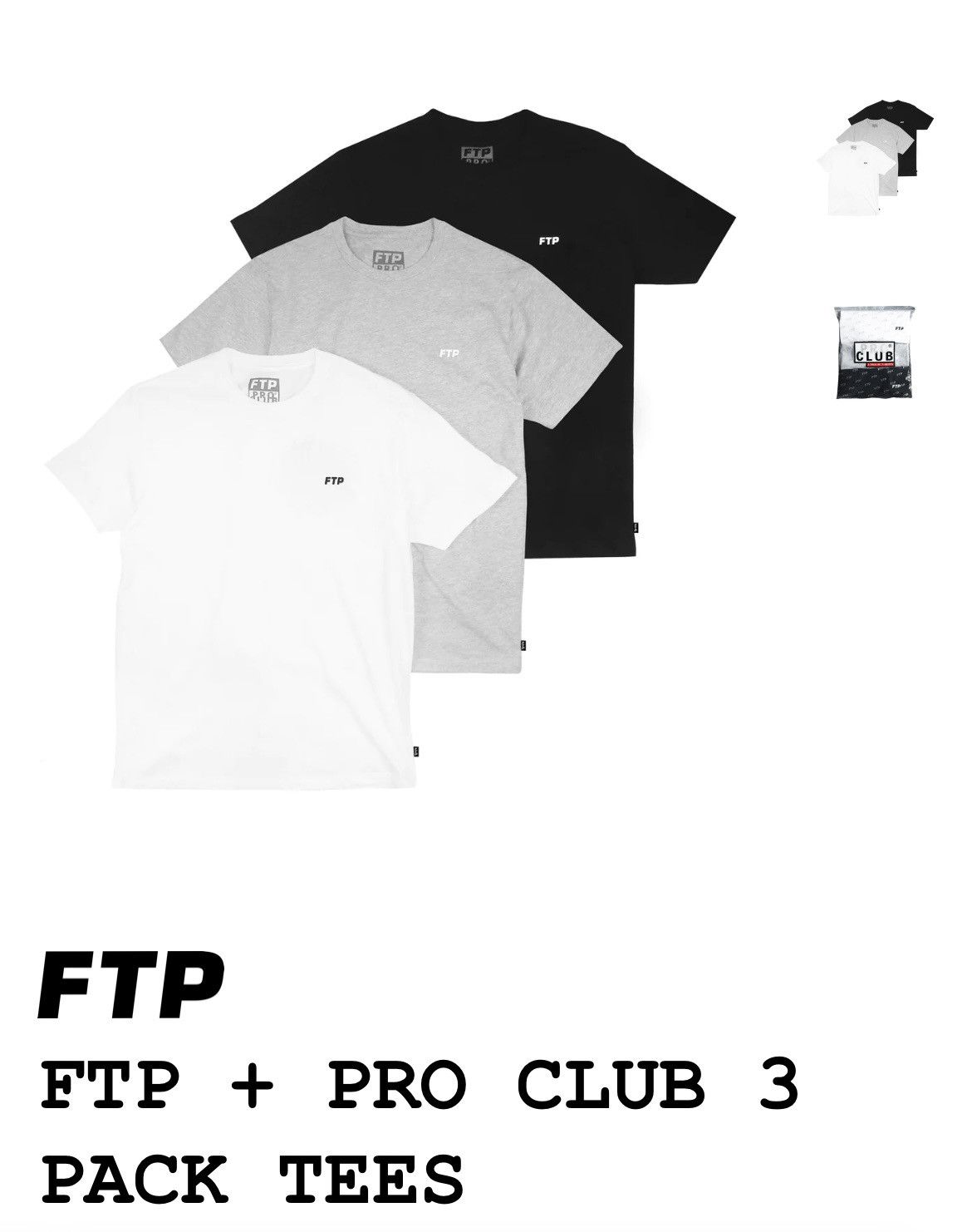 Fuck The Population FTP Pro Club 3 Pack Tees Size US XL / EU 56 / 4 - 1 Thumbnail