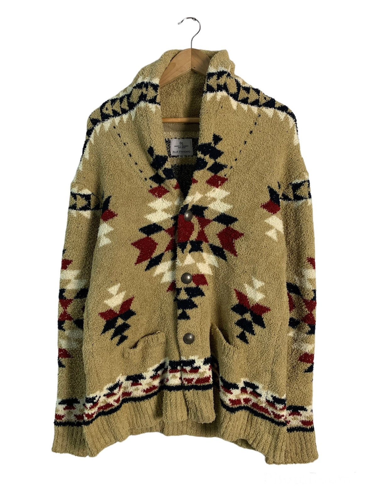 Japanese Brand Blue Standard Navajo Fleece Jacket Size US L / EU 52-54 / 3 - 1 Thumbnail