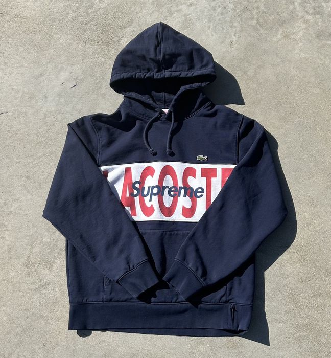 Supreme Supreme x Lacoste FW19 Logo Panel Hoodie | Grailed