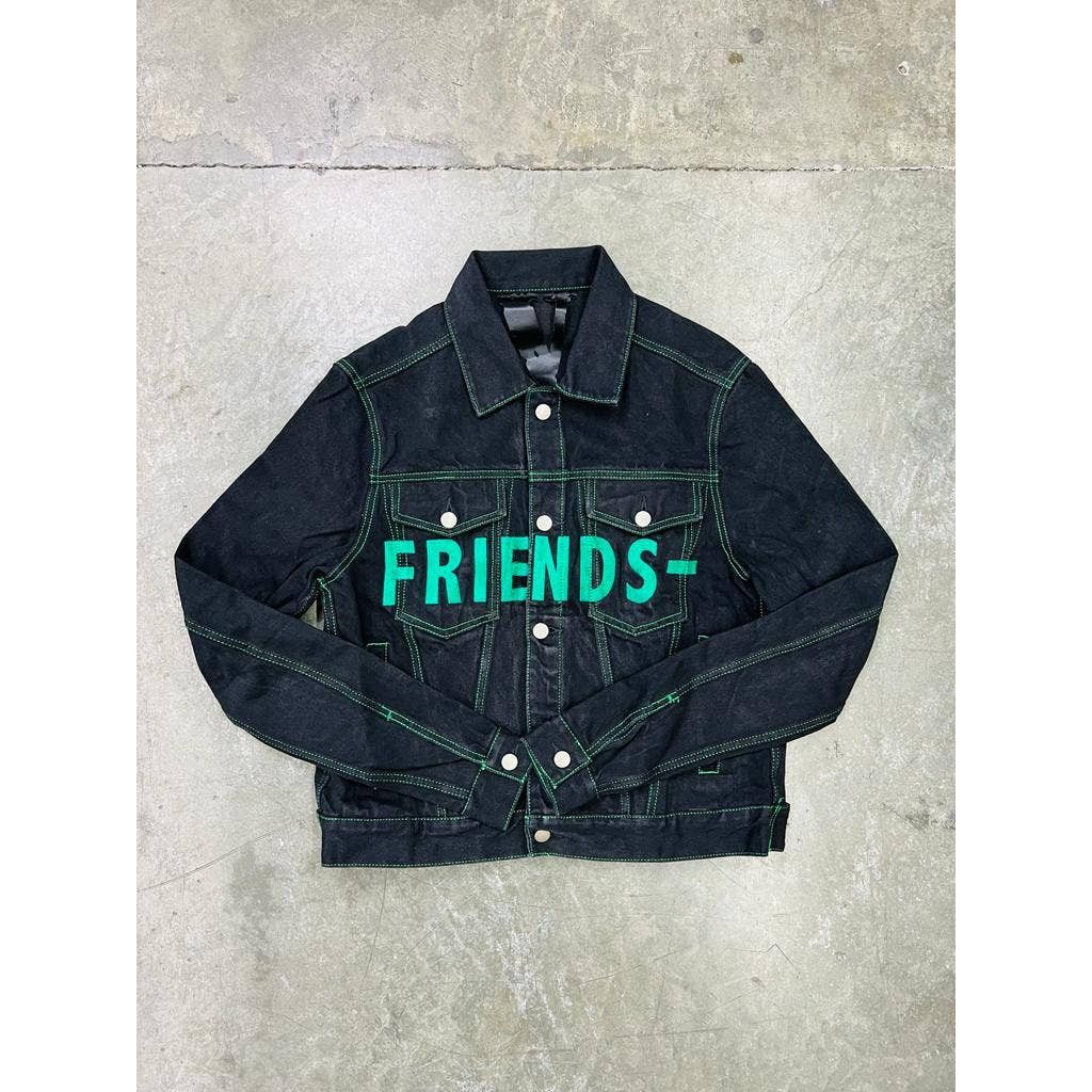 Pre-owned Vlone Friends Denim Jacket - Black/green - Medium