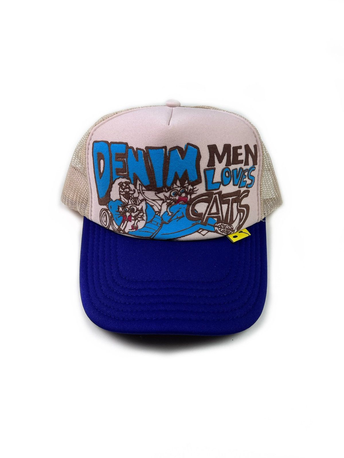 Kapital Kapital “Denim Men Loves Cats” Trucker Hat Purple Beige Size ONE SIZE - 2 Thumbnail