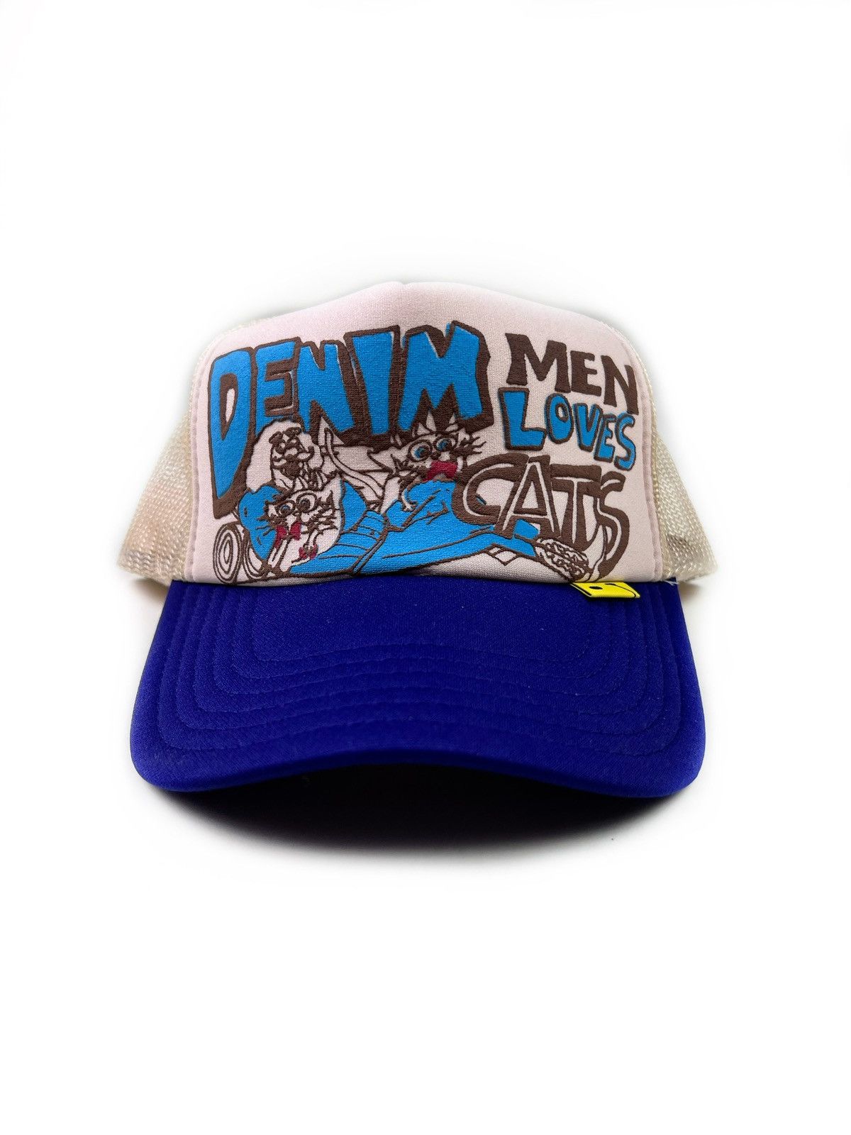 Kapital Kapital “Denim Men Loves Cats” Trucker Hat Purple Beige Size ONE SIZE - 1 Thumbnail