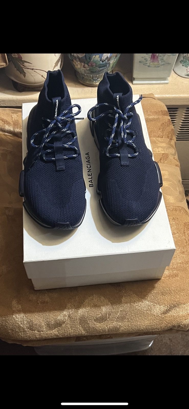 Sock Balenciaga Mens Blue Sneakers Balenciaga “Blue Marine” Sock