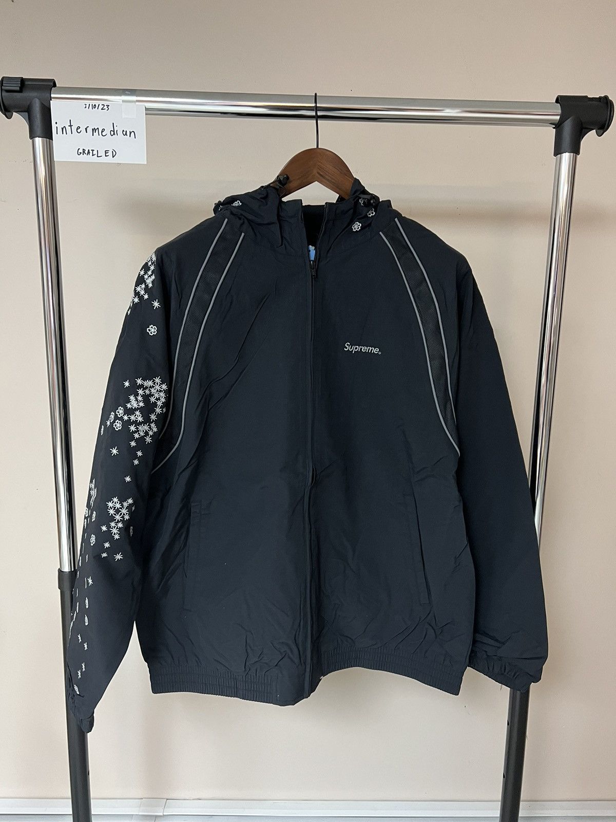 Supreme Supreme AOI SS22 Glow-In-The-Dark Track Jacket Black | Grailed