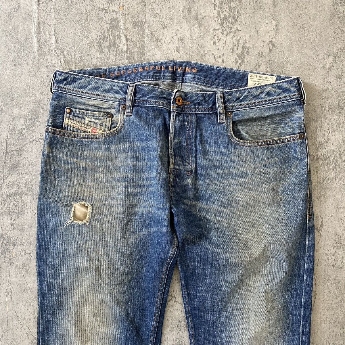 Diesel Vintage y2k Diesel Industry Distressed Faded Flare Jeans Size US 36 / EU 52 - 2 Thumbnail