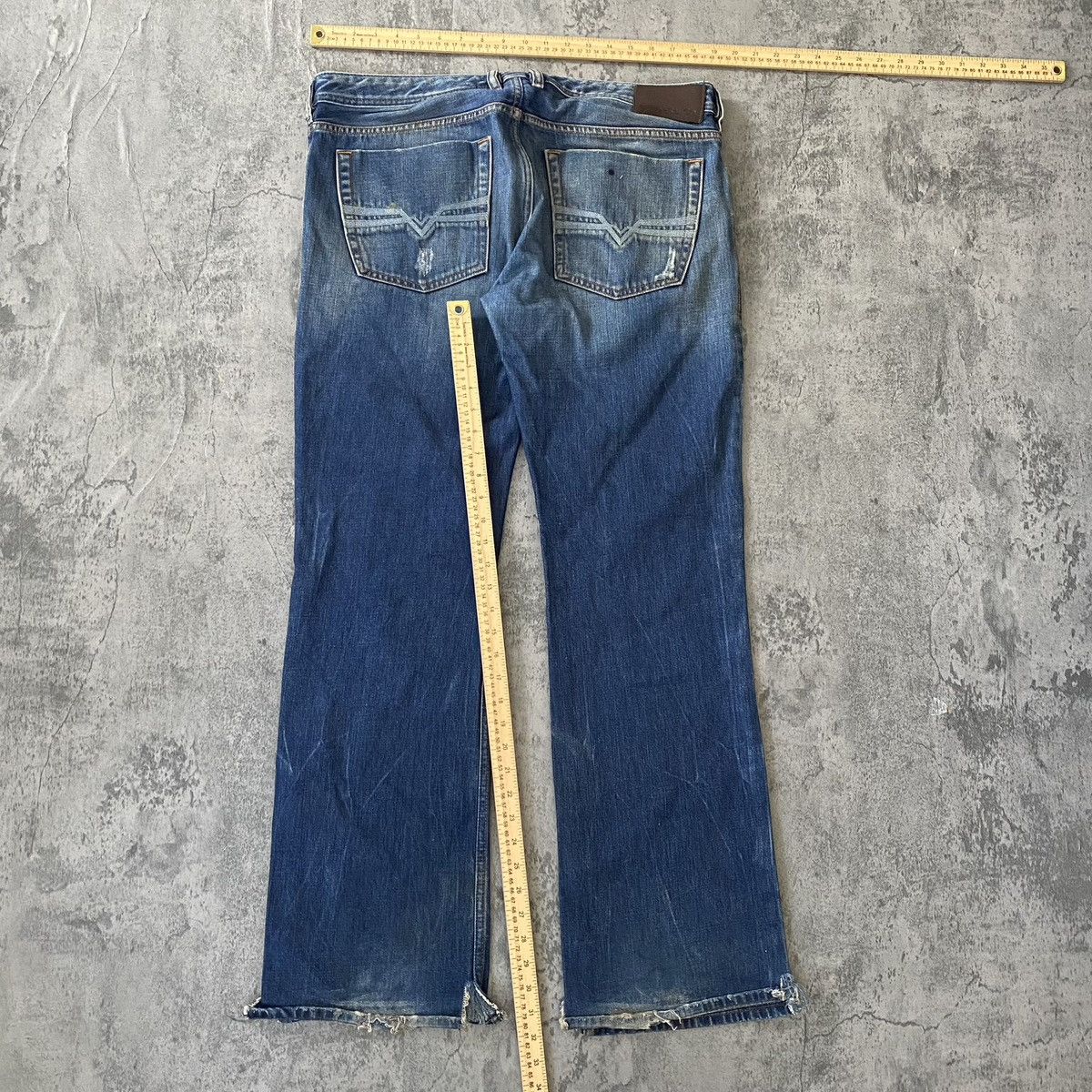 Diesel Vintage y2k Diesel Industry Distressed Faded Flare Jeans Size US 36 / EU 52 - 5 Thumbnail