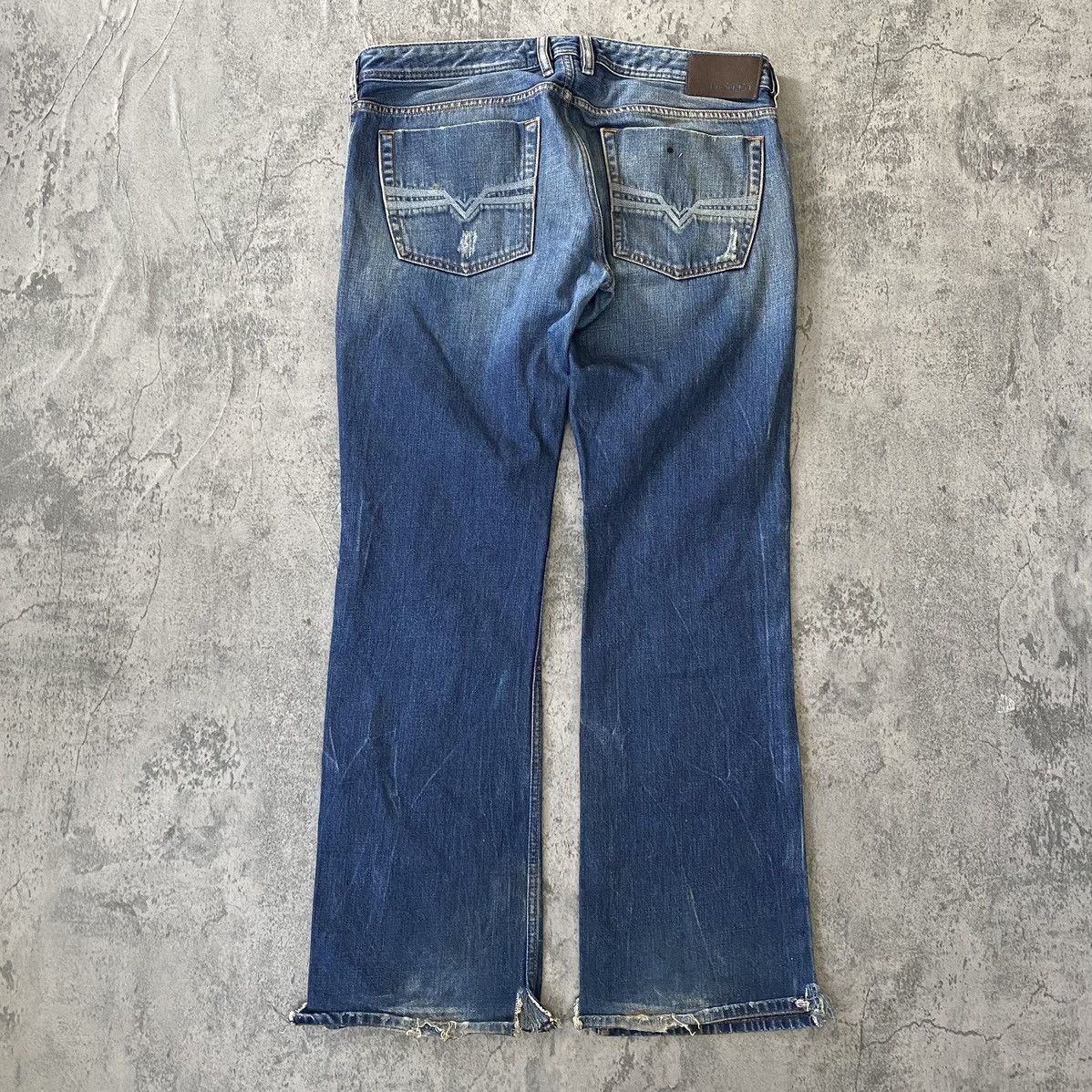 Diesel Vintage y2k Diesel Industry Distressed Faded Flare Jeans Size US 36 / EU 52 - 3 Thumbnail