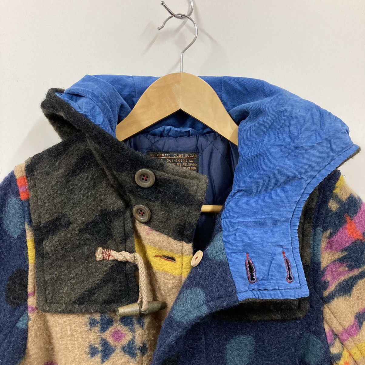 Japanese Brand Women Cube Sugar Duffle Coat Crazy Pattern Multicolor Parka Size M / US 6-8 / IT 42-44 - 7 Thumbnail