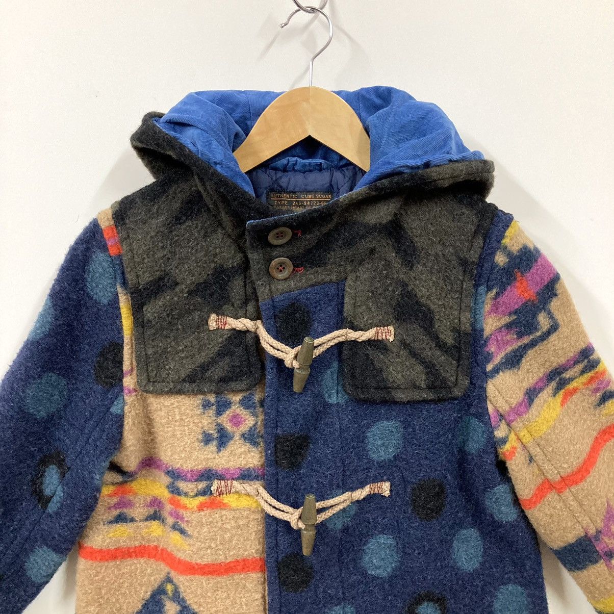 Japanese Brand Women Cube Sugar Duffle Coat Crazy Pattern Multicolor Parka Size M / US 6-8 / IT 42-44 - 3 Thumbnail