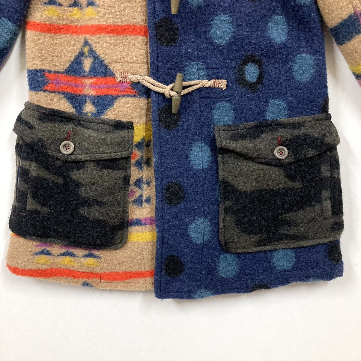 Japanese Brand Women Cube Sugar Duffle Coat Crazy Pattern Multicolor Parka Size M / US 6-8 / IT 42-44 - 6 Thumbnail