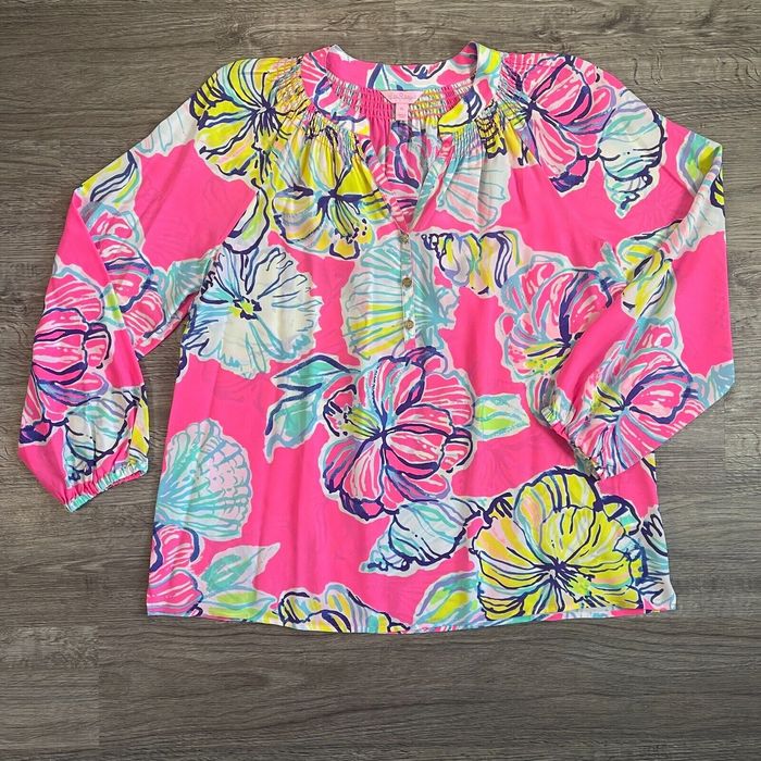 Lilly Pulitzer Lilly Pulitzer Floral Royal Pink Swept by The Tides Elsa ...