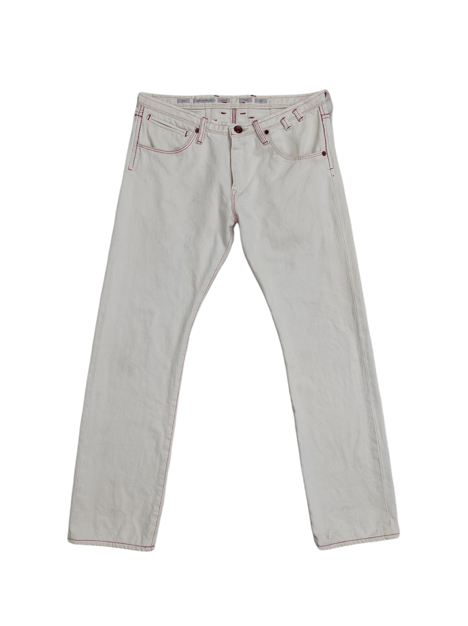 image of Archival Clothing x Paul Smith Howgate Wonder Red Ear Classic Denim Pants in Off White (Size 31)