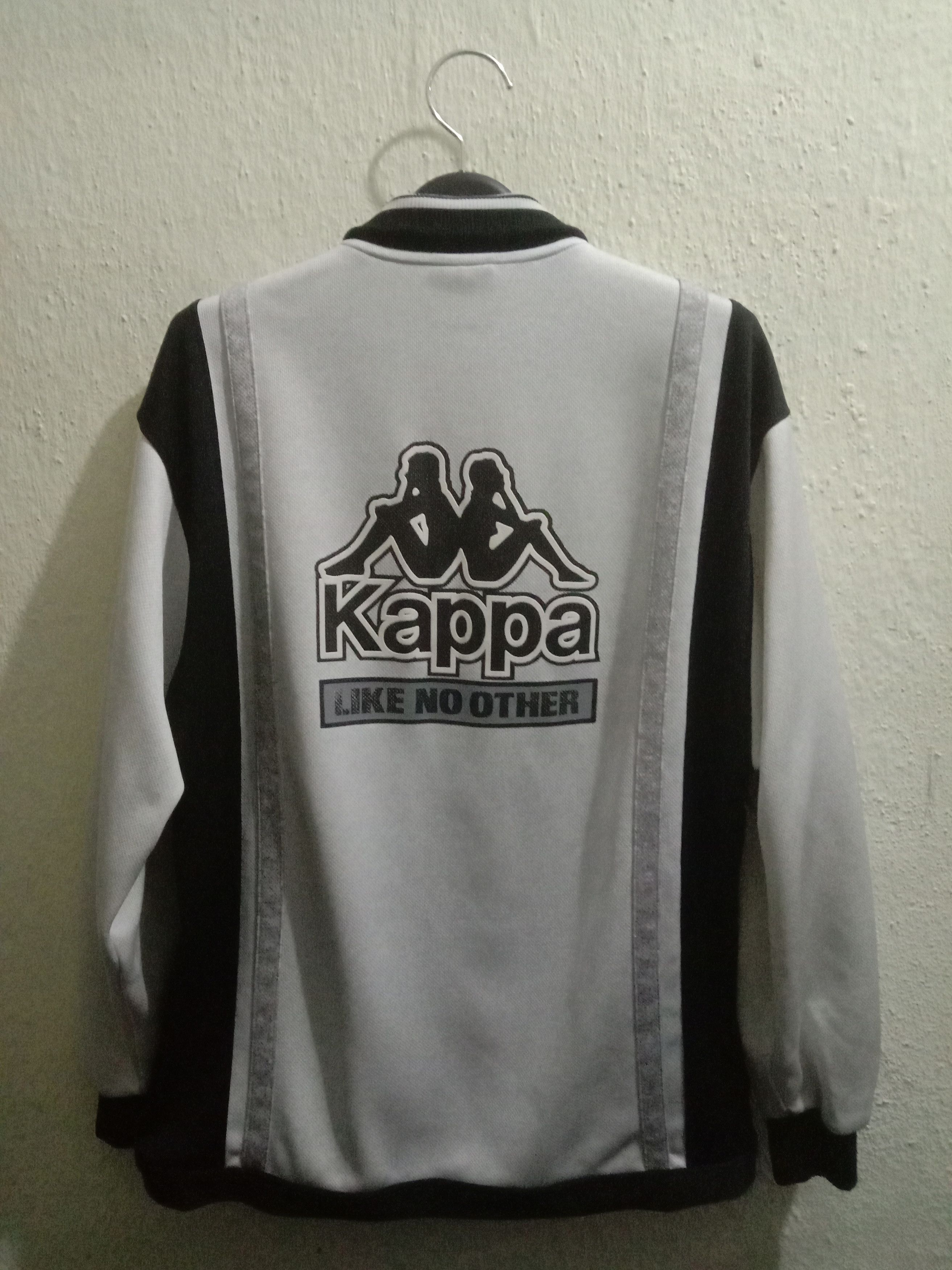 image of Kappa Jacket Big Logo in Light Gray/White, Men's (Size Large)