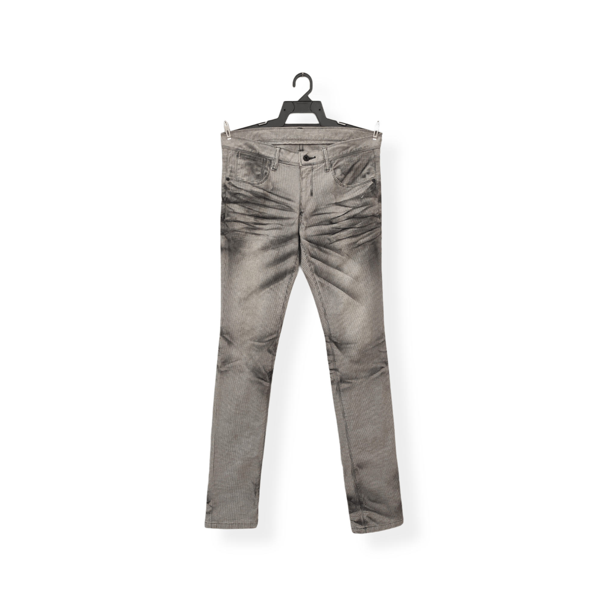 Black Barrett AW2005 laser print X-Ray houndstooth slim fit jeans Size US 33 - 1 Thumbnail