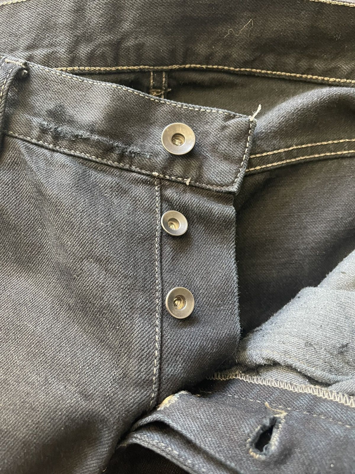 Rick Owens Rick Owens Detroit Cut Waxed Denim Size US 31 - 8 Thumbnail
