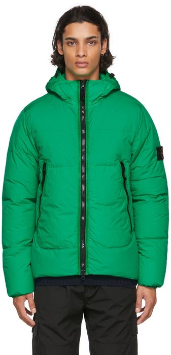 Stone island green down 2024 jacket