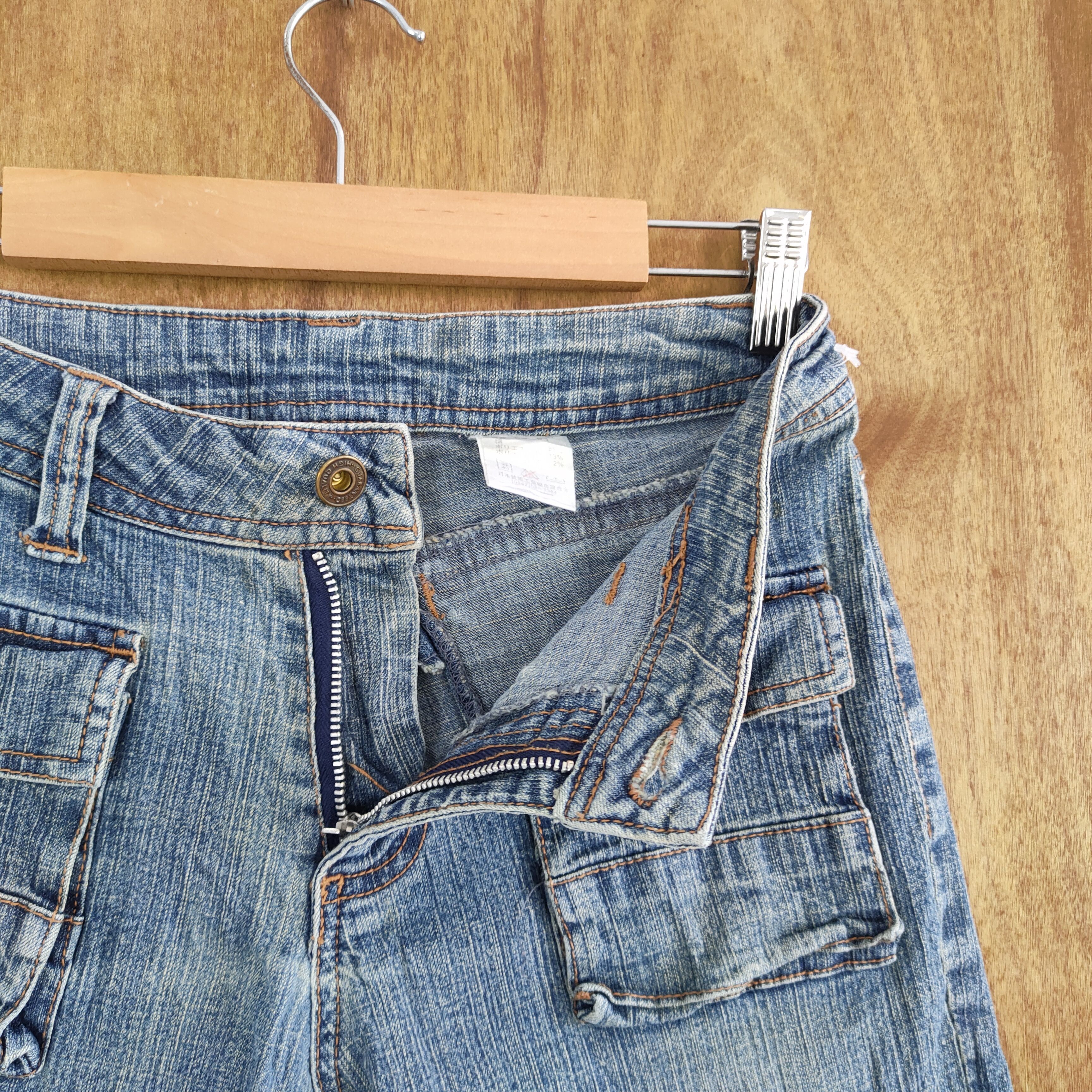Japanese Brand × Jean VINTAGE JAPANESE FLARE BOOTCUT FADED CARGO PANTS Size US 26 / EU 42 - 12 Thumbnail