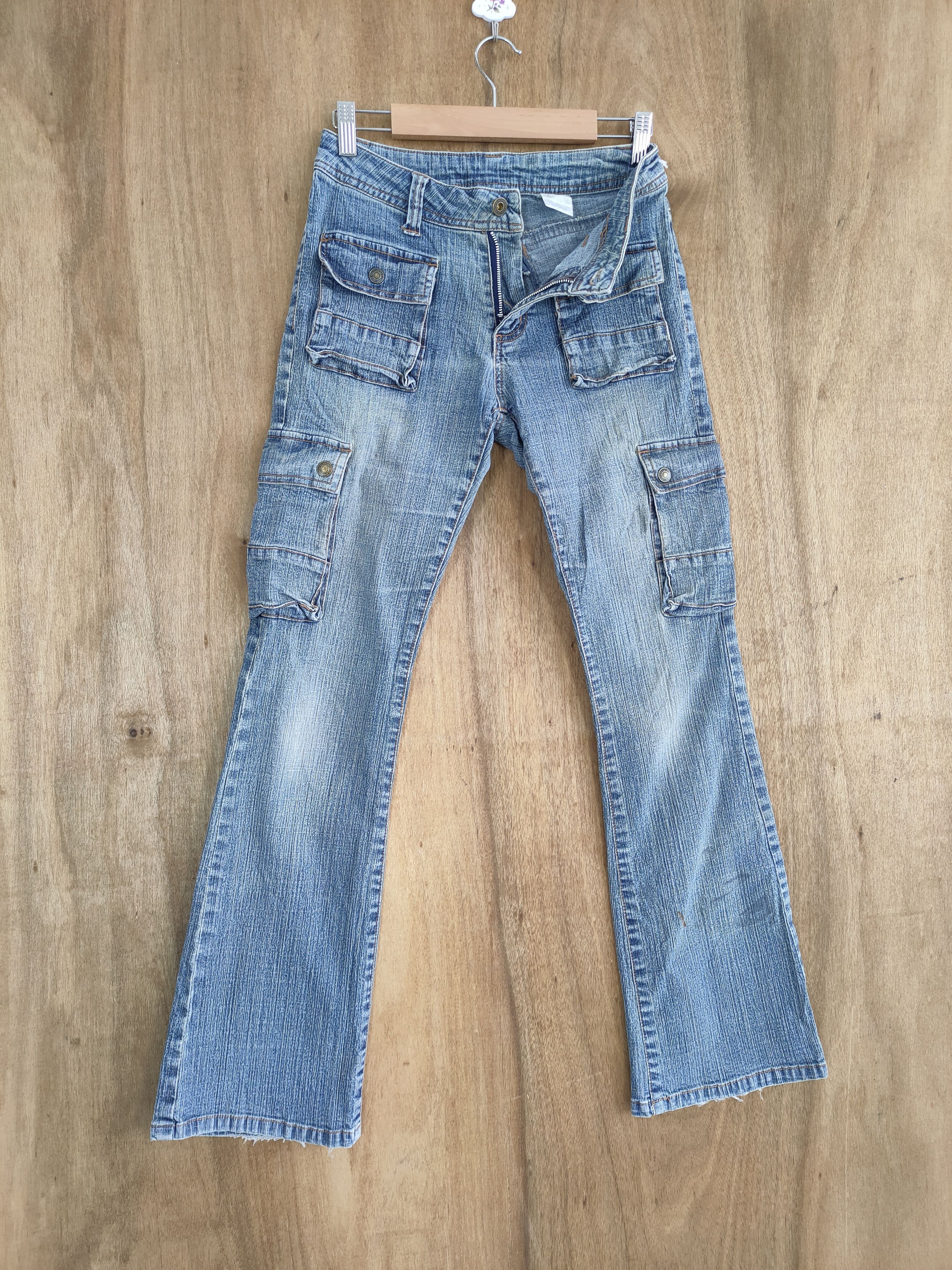 Japanese Brand × Jean VINTAGE JAPANESE FLARE BOOTCUT FADED CARGO PANTS Size US 26 / EU 42 - 13 Thumbnail